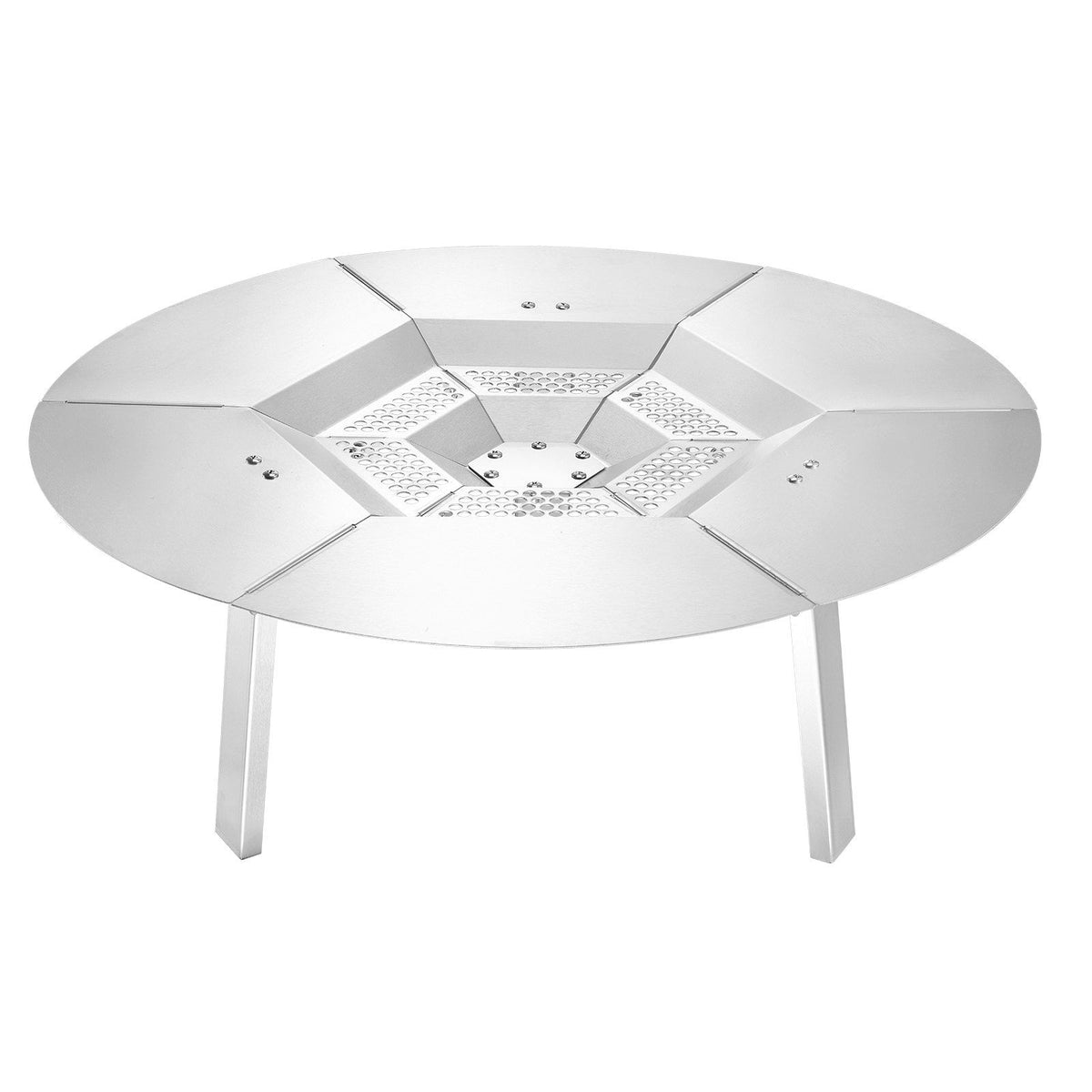 Fire Pit Heat Deflector for Solo Stove Yukon, 635 mm Bonfire Round for Wood Burning Fire Pit, 304 Stainless Steel Heat Diffuser, Detachable Burner Cover Camping Accessories