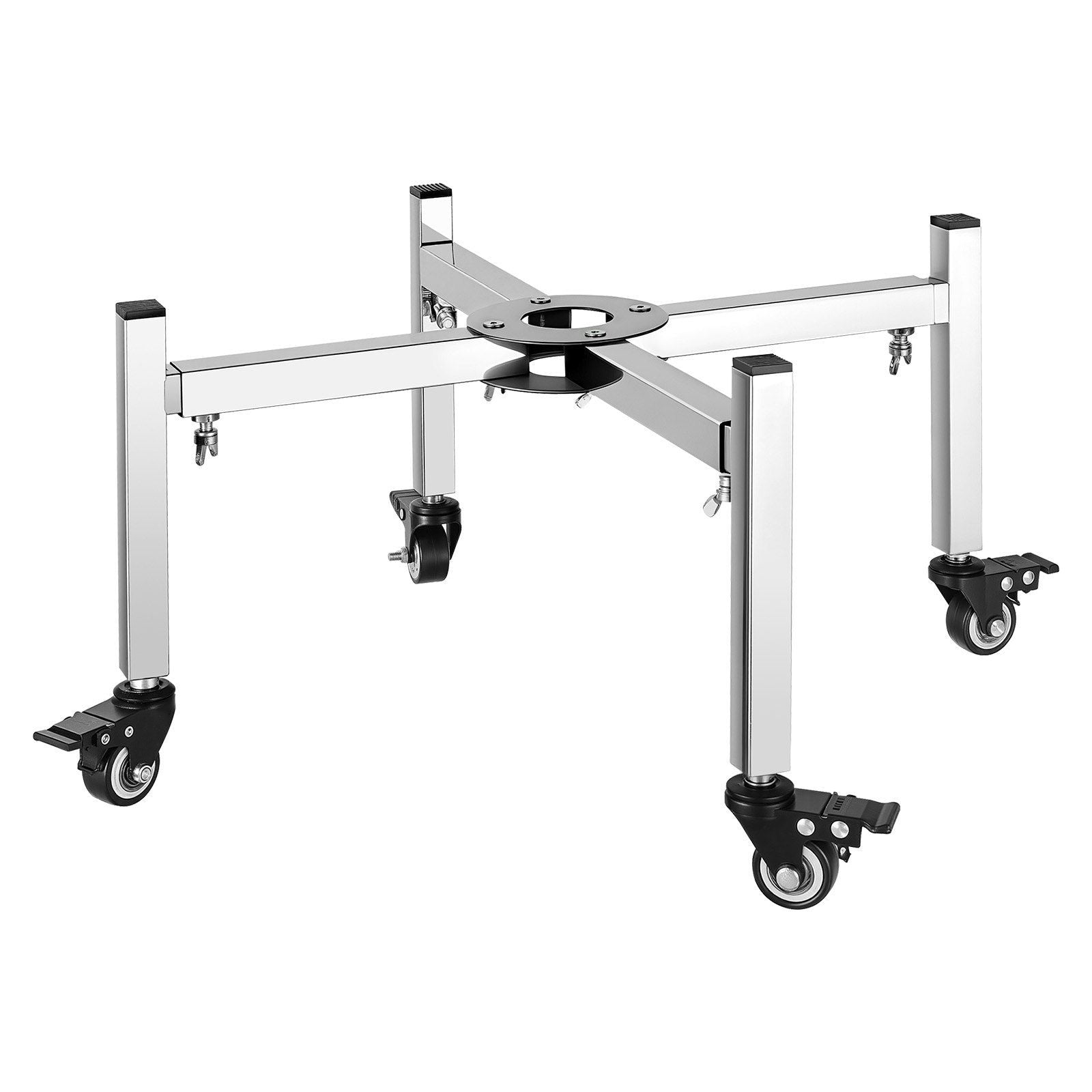 Fire Pit Stand, 38-68.6 cm Adjustable Stretch with 4 Casters, Firepit Stand for Solo Stove Bonfire Ranger Yukon & Other Outside Firepit, Stainless Steel Camping Fire Pit Accessory for Fireplace