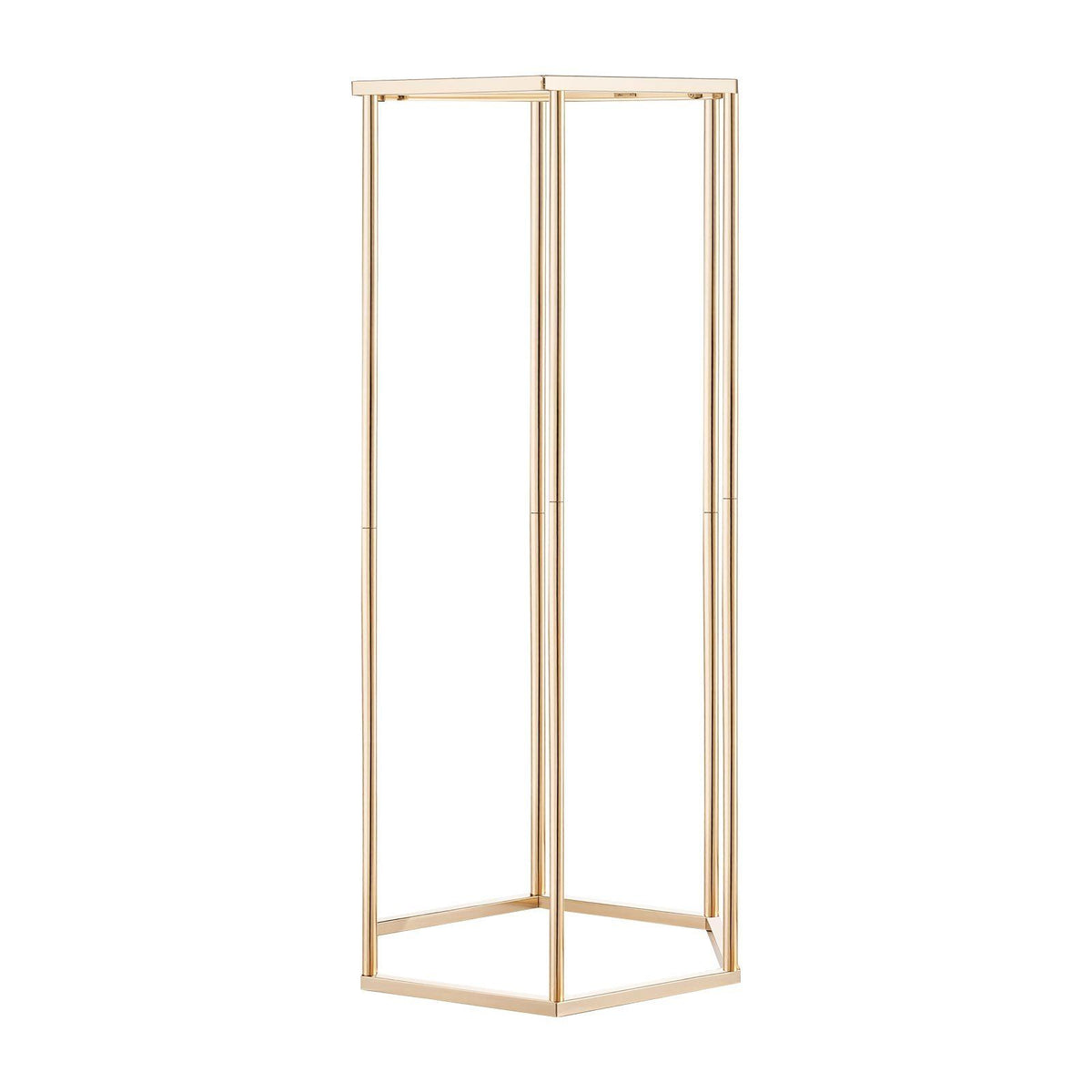 Wedding Flower Stand, 10PCS 60cm Column Flower Stand, Floral Stands with Acrylic Laminate, Hexagonal Cubic Floral Display Rack for Wedding, Party, Birthday, Home, Gold Centerpiece Stands
