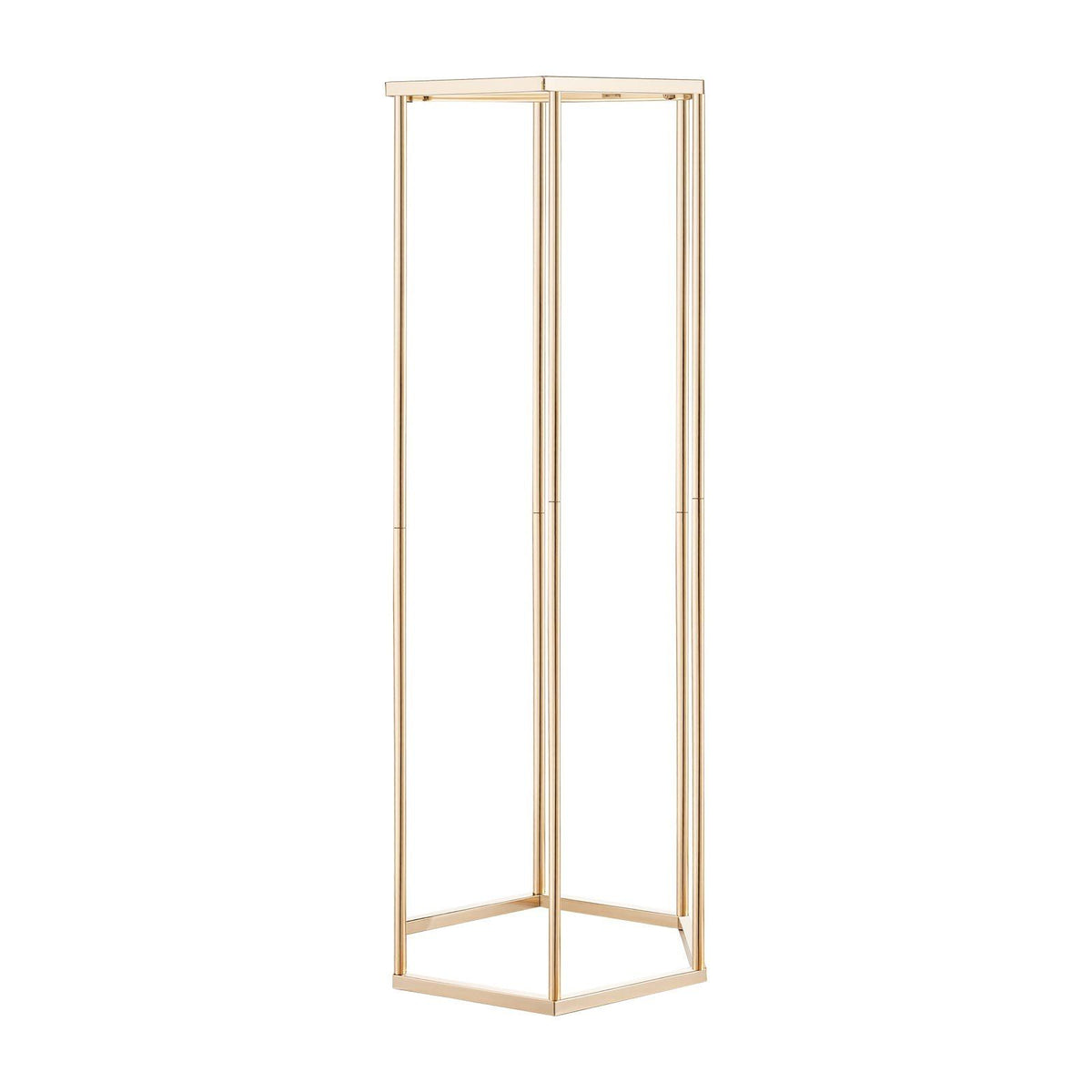 Wedding Flower Stand, 10PCS 80cm Column Flower Stand, Floral Stands with Acrylic Laminate, Hexagonal Cubic Floral Display Rack for Wedding, Party, Birthday, Home, Gold Centerpiece Stands