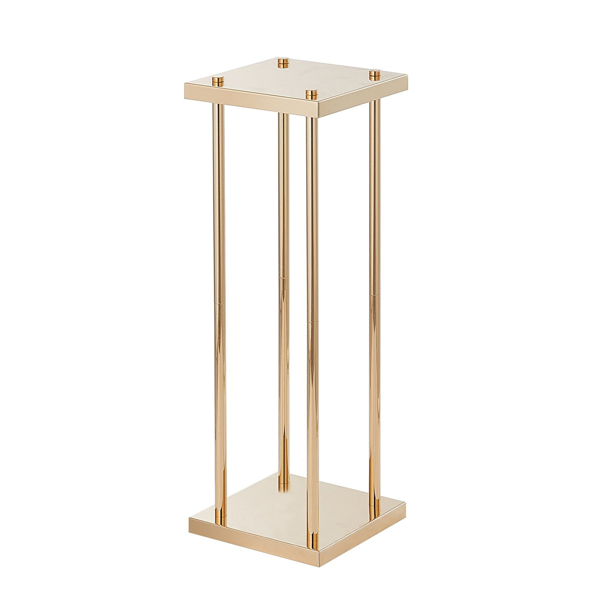 VEVOR 4PCS Gold Metal Column Wedding Flower Stand, 23.6inch /60cm High With Metal Laminate, Vase Geometric Centerpiece Stands, Cylindrical Floral Display Rack for Events Reception, Party Road Leads