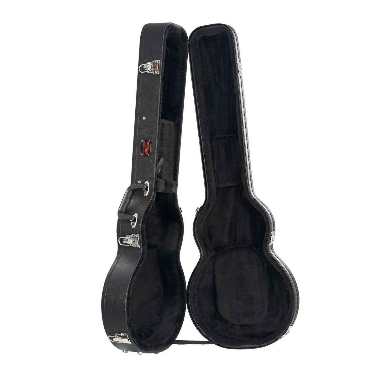 Electric Guitar Hard Case, 1050 mm Gourd-Shaped Guitar Hard Case, With Lock Latch Key Handle, PVC Padding Soft Lining Water-Resistant Hard Shell Guitar Cases, for 990 mm LES Paul Guitars, Black