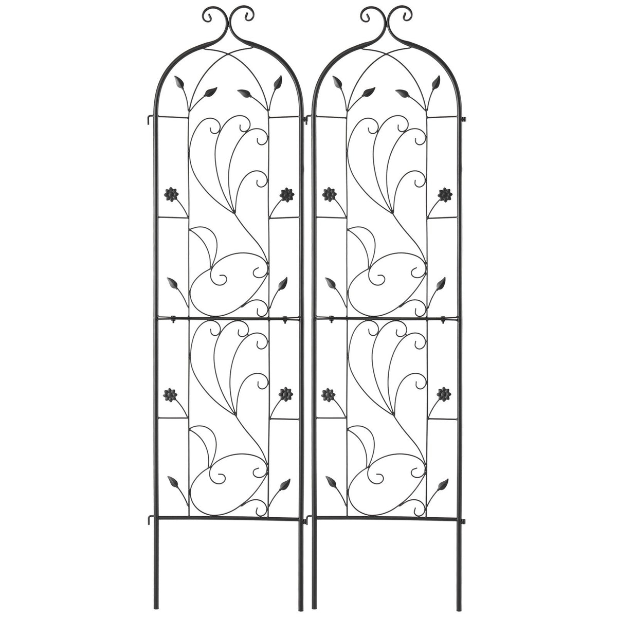 VEVOR 2 Packs Metal Garden Trellis for Climbing Plant Support 60x15 in Rustproof