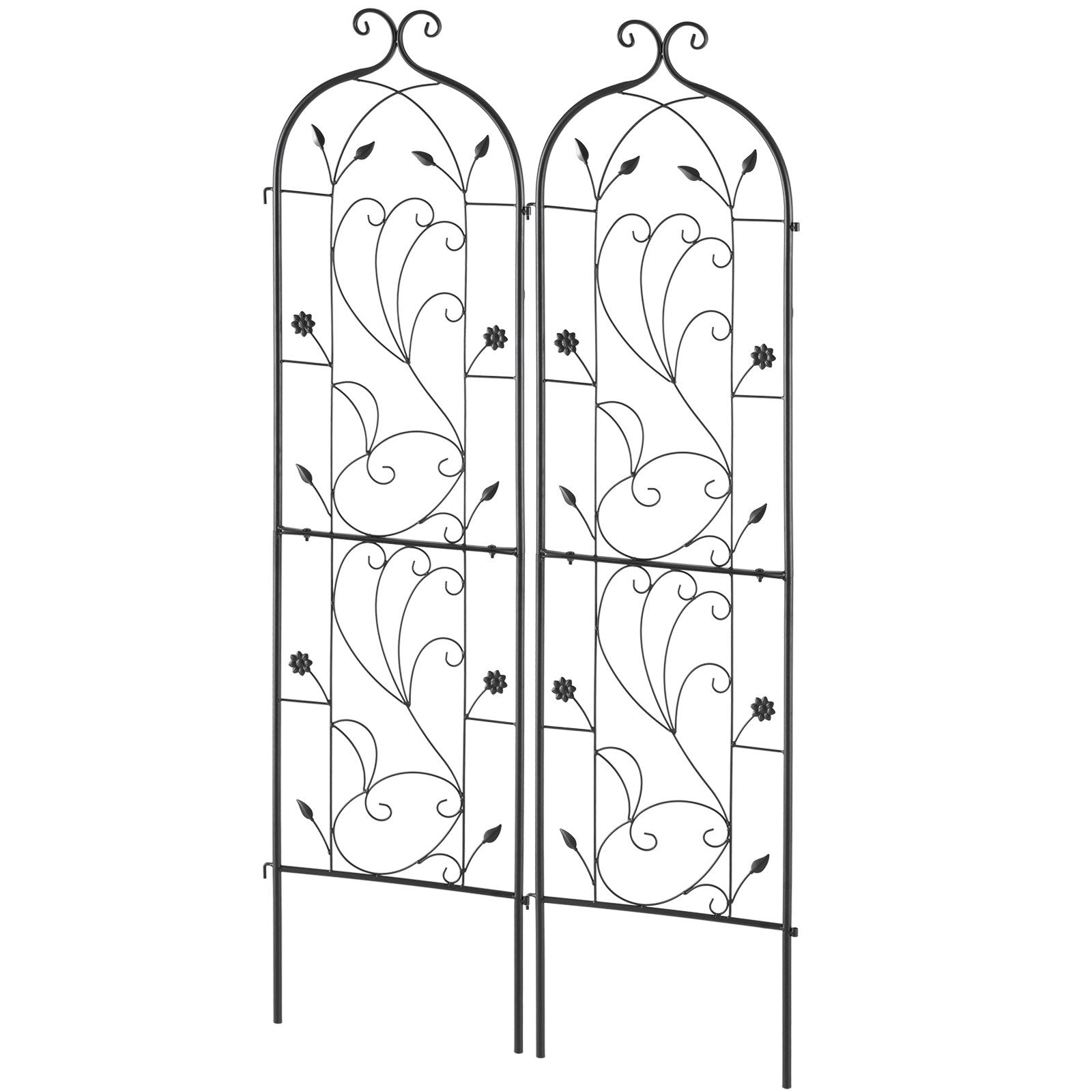 VEVOR 2 Packs Metal Garden Trellis for Climbing Plant Support 60x15 in Rustproof