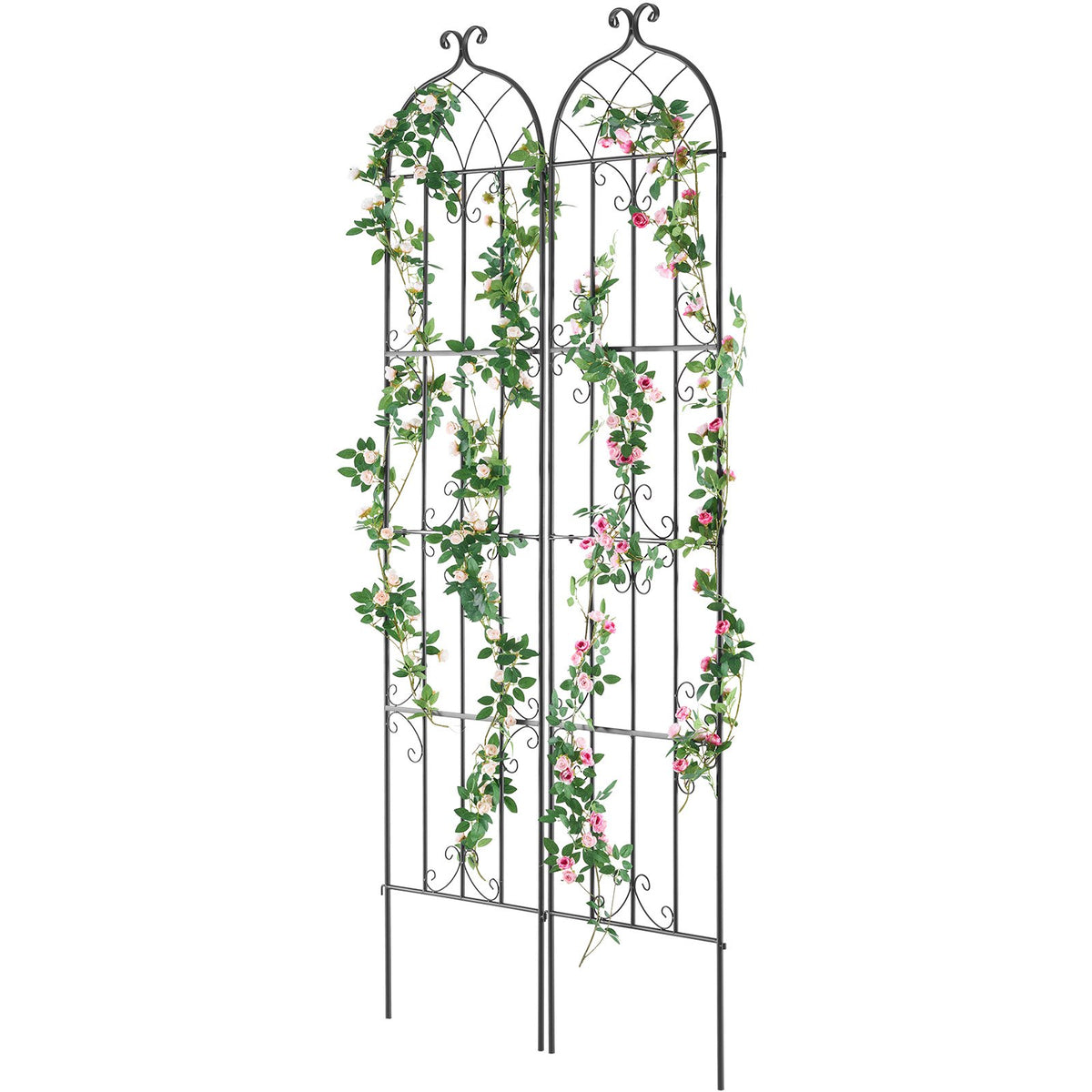 VEVOR 2 Packs Metal Garden Trellis for Climbing Plant Support 87x20 in Rustproof