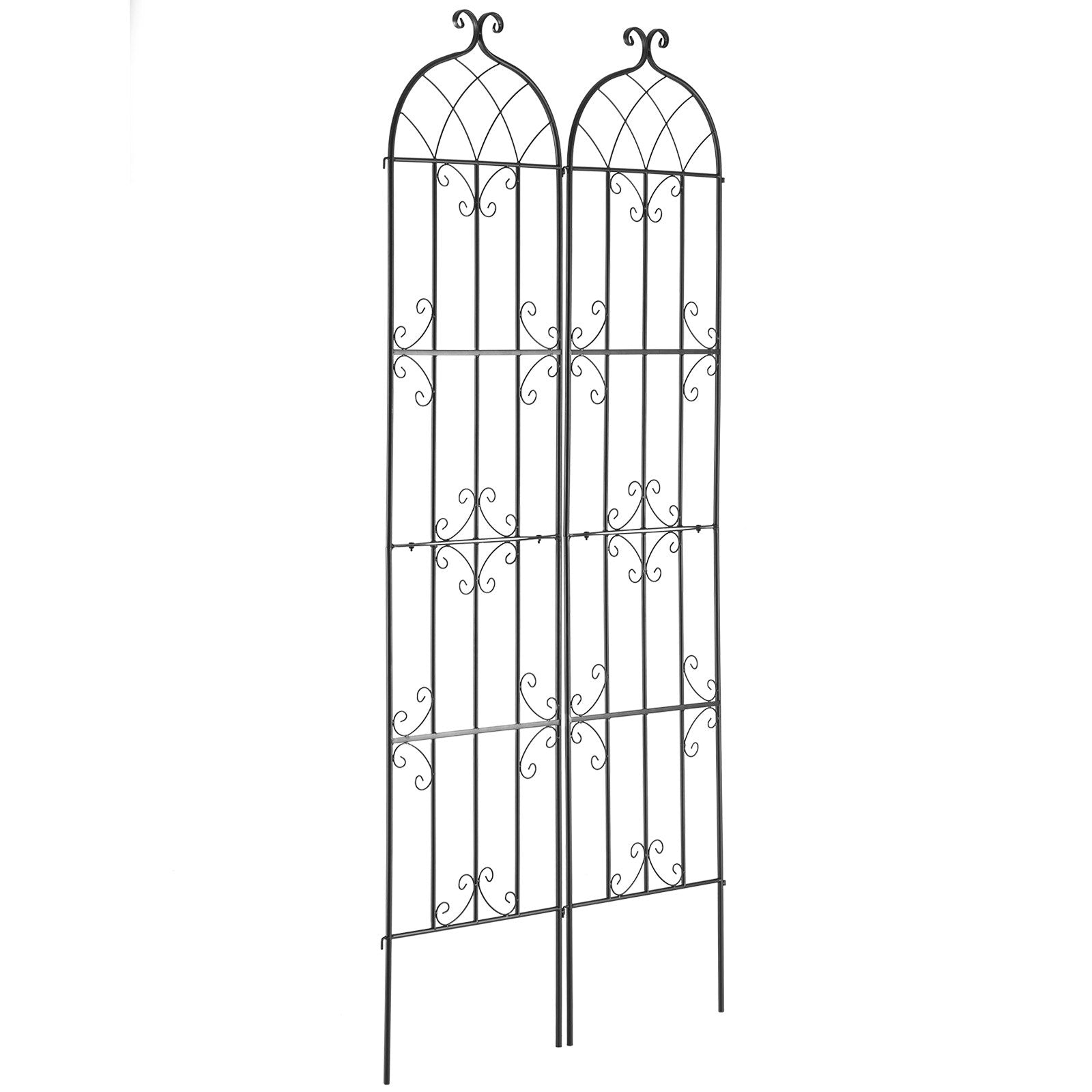VEVOR 2 Packs Metal Garden Trellis for Climbing Plant Support 87x20 in Rustproof