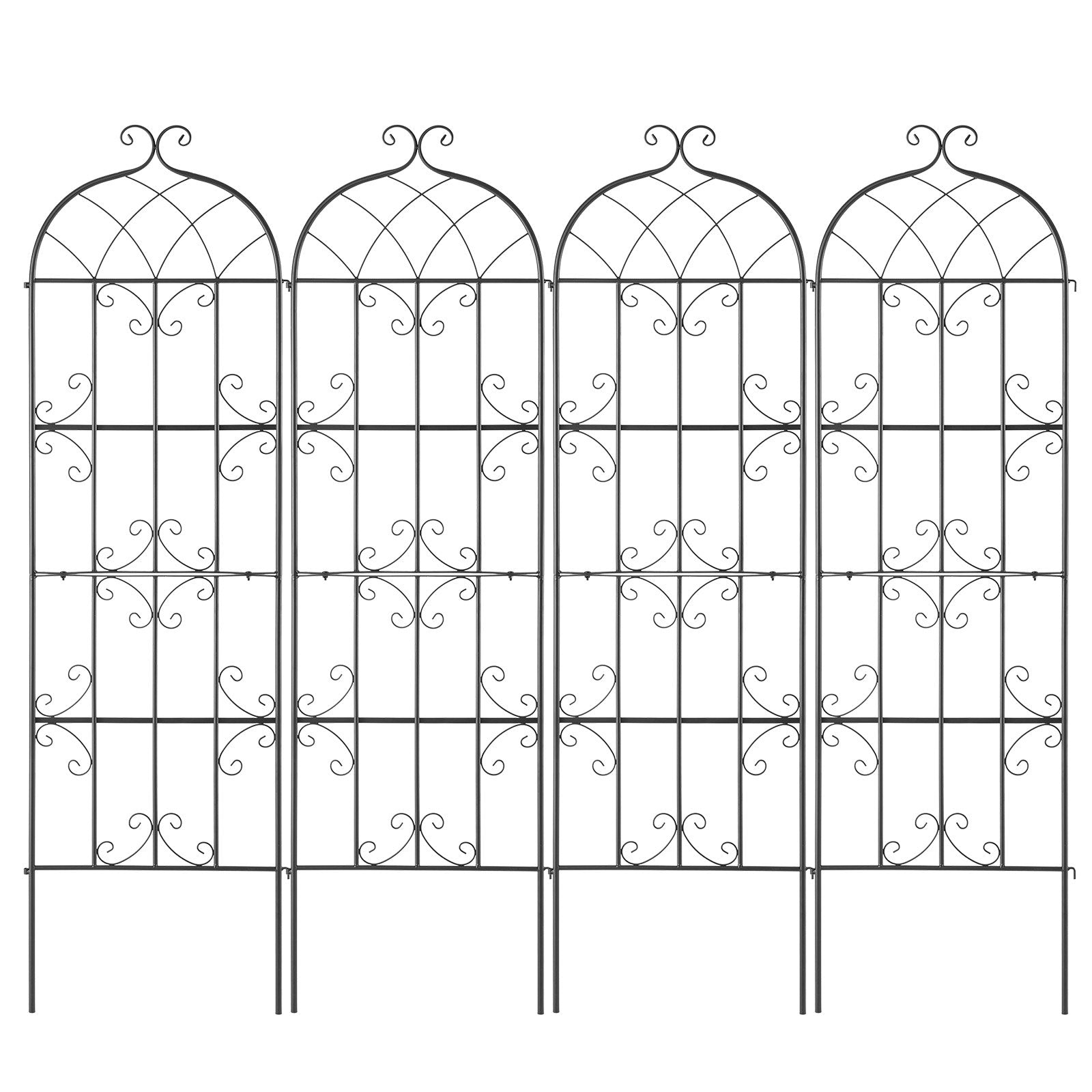 VEVOR 4 Packs Metal Garden Trellis for Climbing Plant Support 71x20 in Rustproof