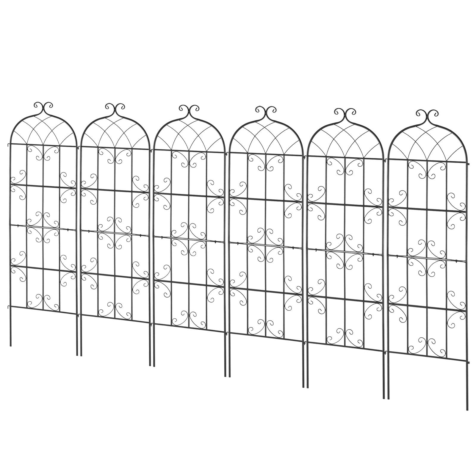 VEVOR 4 Packs Metal Garden Trellis for Climbing Plant Support 71x20 in Rustproof