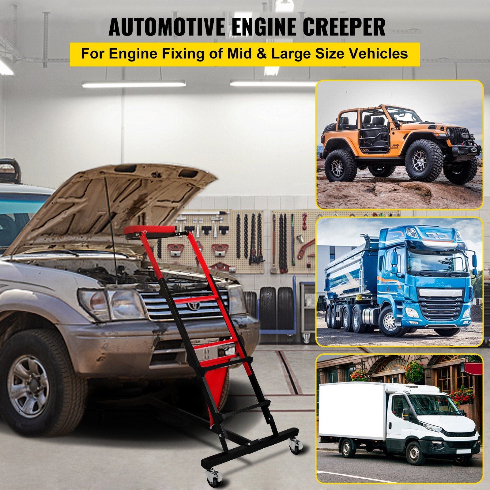 Foldable Engine Creeper Easy Engine Access Creeper for Garage or Workshop