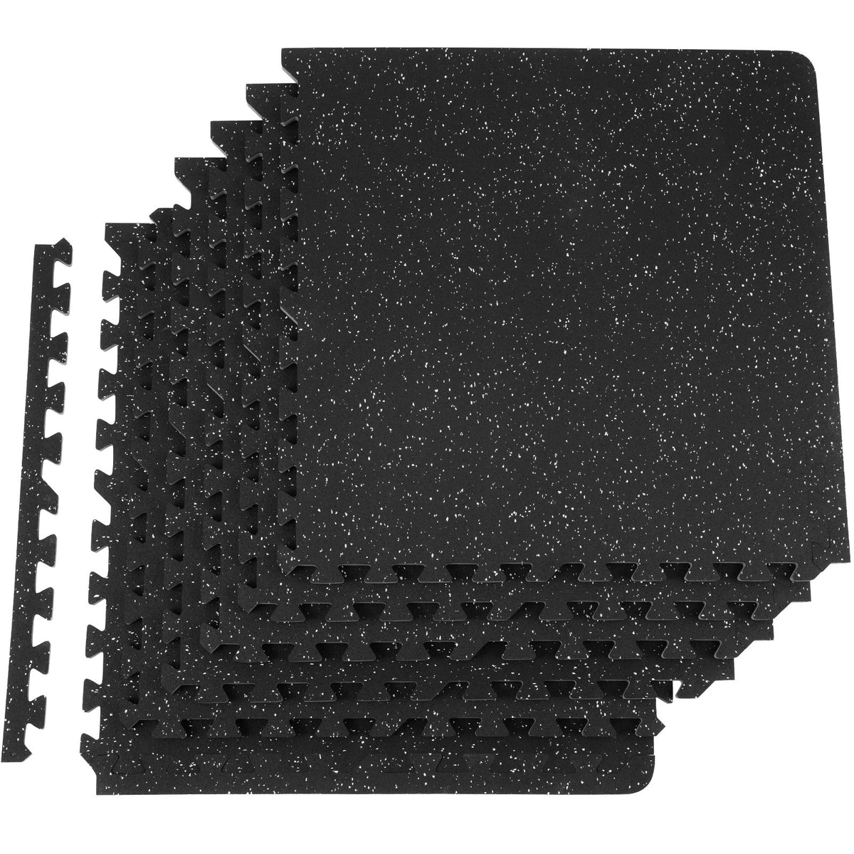 VEVOR 6 PCS 1/2 inch Thick Gym Floor Mats, 24" x 24" EVA Foam &amp; Rubber Top Interlocking Workout Floor Mats with 24 sq.ft Coverage, Waterproof Exercise Puzzle Flooring for Gym, Home, Garage, Basement