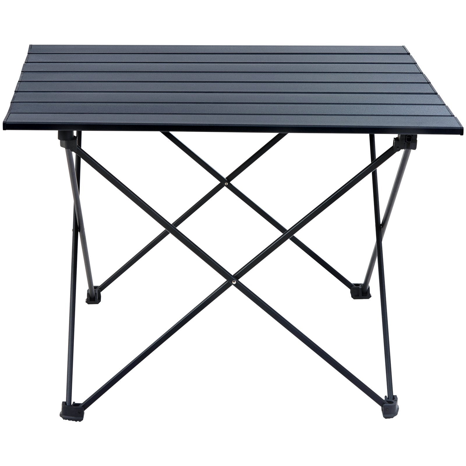 VEVOR Folding Camping Table, Outdoor Portable Side Tables, Lightweight Fold Up Table, Aluminum Alloy Ultra Compact Work Table with Carry Bag, For Cooking, Beach, Picnic, Travel, 22.2x15.9 inch, Black
