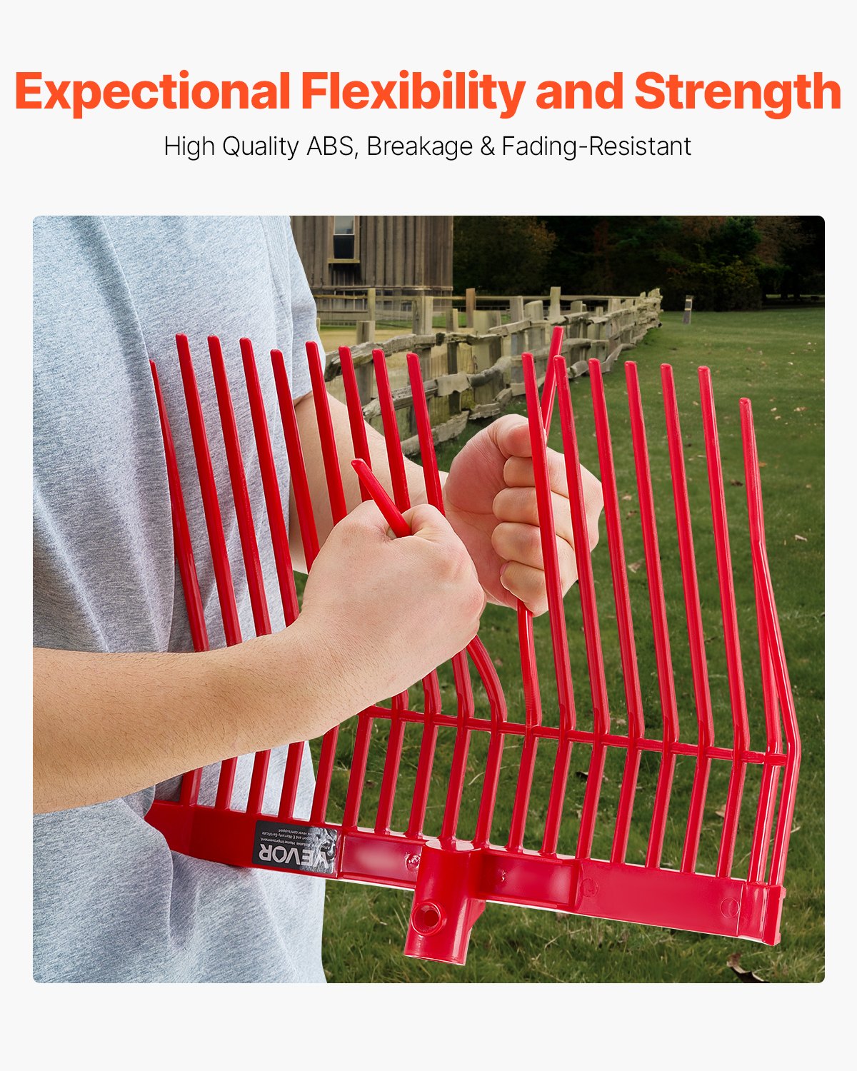 VEVOR 6Pcs Manure Fork Replacement Head 18 Tine Horse Stable Mulch Fork Heads