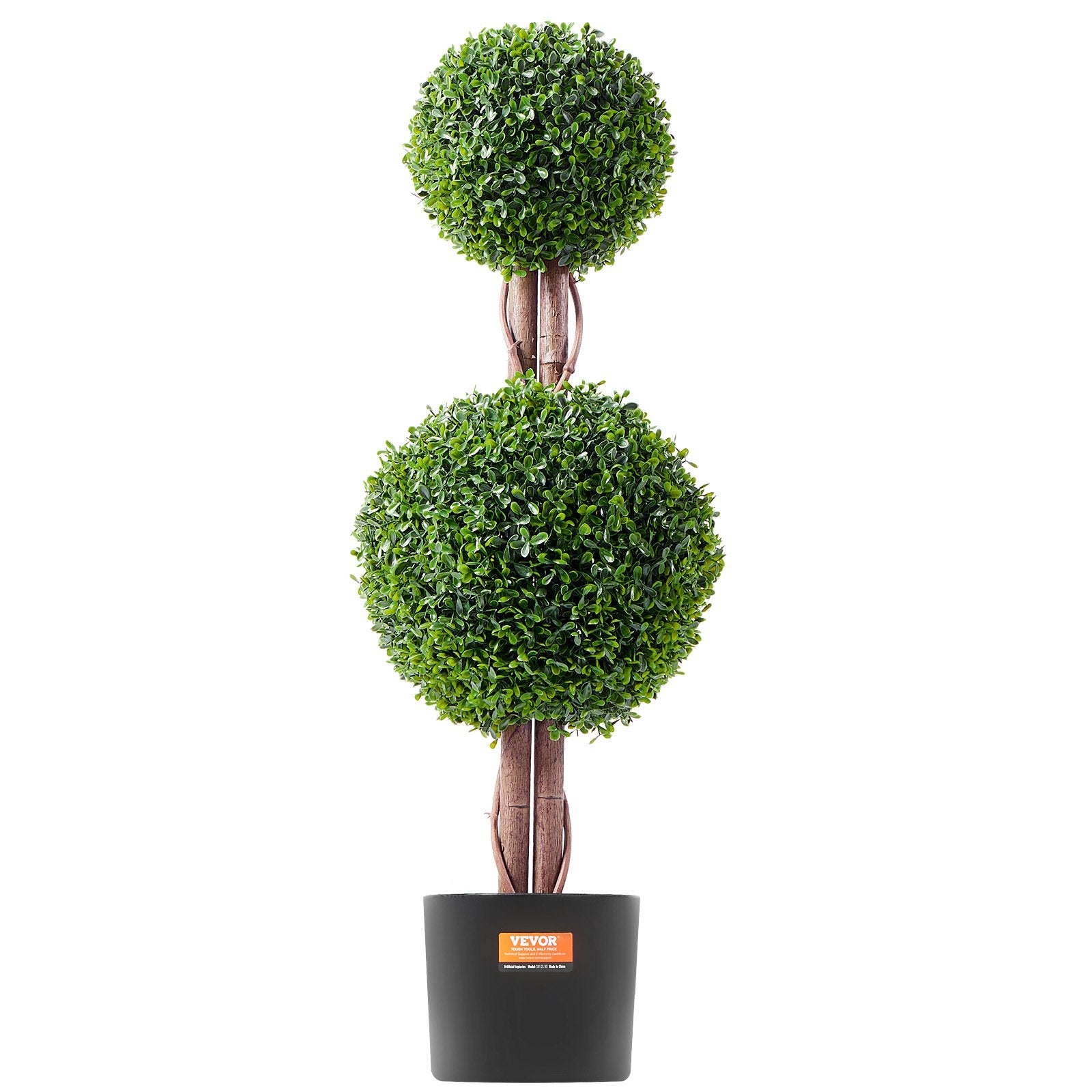 VEVOR 2 Pack 91.4cm Artificial Boxwood Topiary Tree Faux Plant UV Decor In/Outdoor
