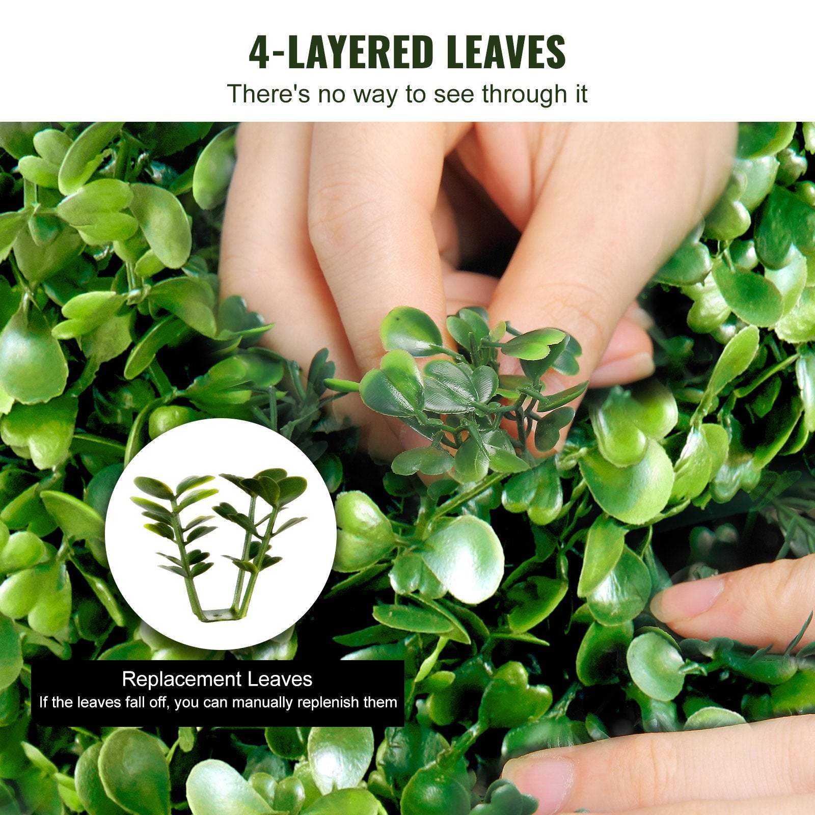 VEVOR Artificial Topiaries Boxwood Trees, 10cm Tall (2 Pieces) Faux Topiary Plant Outdoor, All-year Green Feaux Plant w/ Replaceable Leaves for Decorative Indoor/Outdoor/Garden