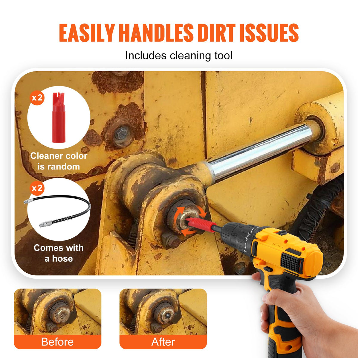 VEVOR Grease Gun Coupler 2 Pack High Pressure Quick Release Oil Nozzle 10000 PSI