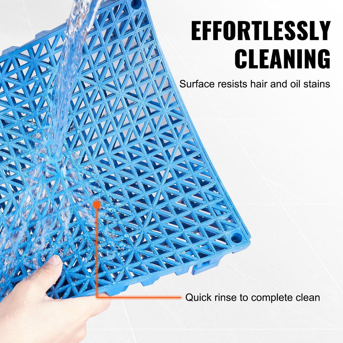 Modular Interlocking Cushion, 50 Pack 30 x 30 cm Splicing Drainage Mats, Soft PVC Interlocking Drainage Floor Tiles, Non-Slip Drainage Holes for Restroom, Bathroom, Kitchen, Pool, Wet Area, Blue