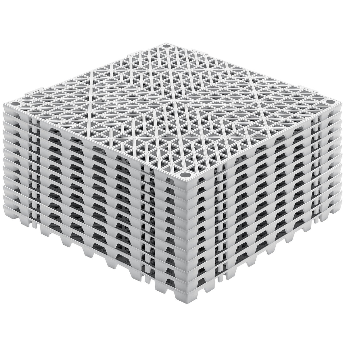 VEVOR Modular Interlocking Cushion, 12 Pack 30 x 30 cm Splicing Drainage Mats, Soft PVC Interlocking Drainage Floor Tiles, Non-Slip Drainage Holes for Restroom, Bathroom, Kitchen, Pool, Wet Area, Gray