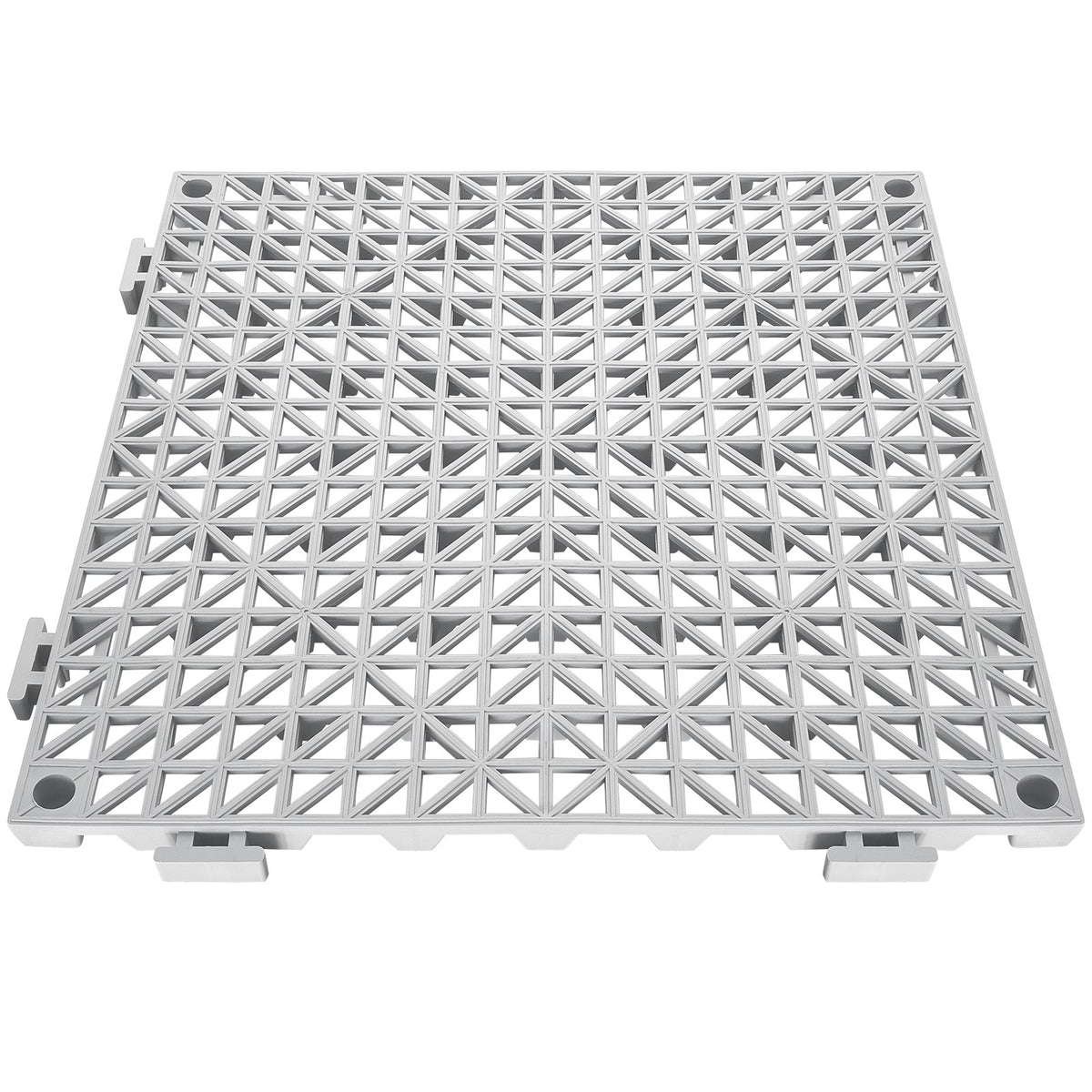 VEVOR Modular Interlocking Cushion, 55 Pack 30 x 30 cm Splicing Drainage Mats, Soft PVC Interlocking Drainage Floor Tiles, Non-Slip Drainage Holes for Restroom, Bathroom, Kitchen, Pool, Wet Area, Gray