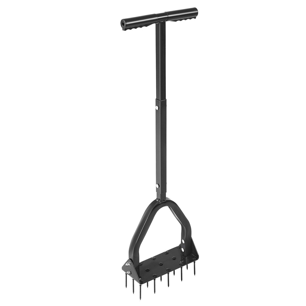 Lawn Aerator, 9.2 in Manual Core Aerator Tool with 15 Iron Spikes, Long Handle &amp; Wide Plate, Heavy Duty Grass Aeration Tool, Yard Aerators for Compacted Hardened Soil Lawn Aeration