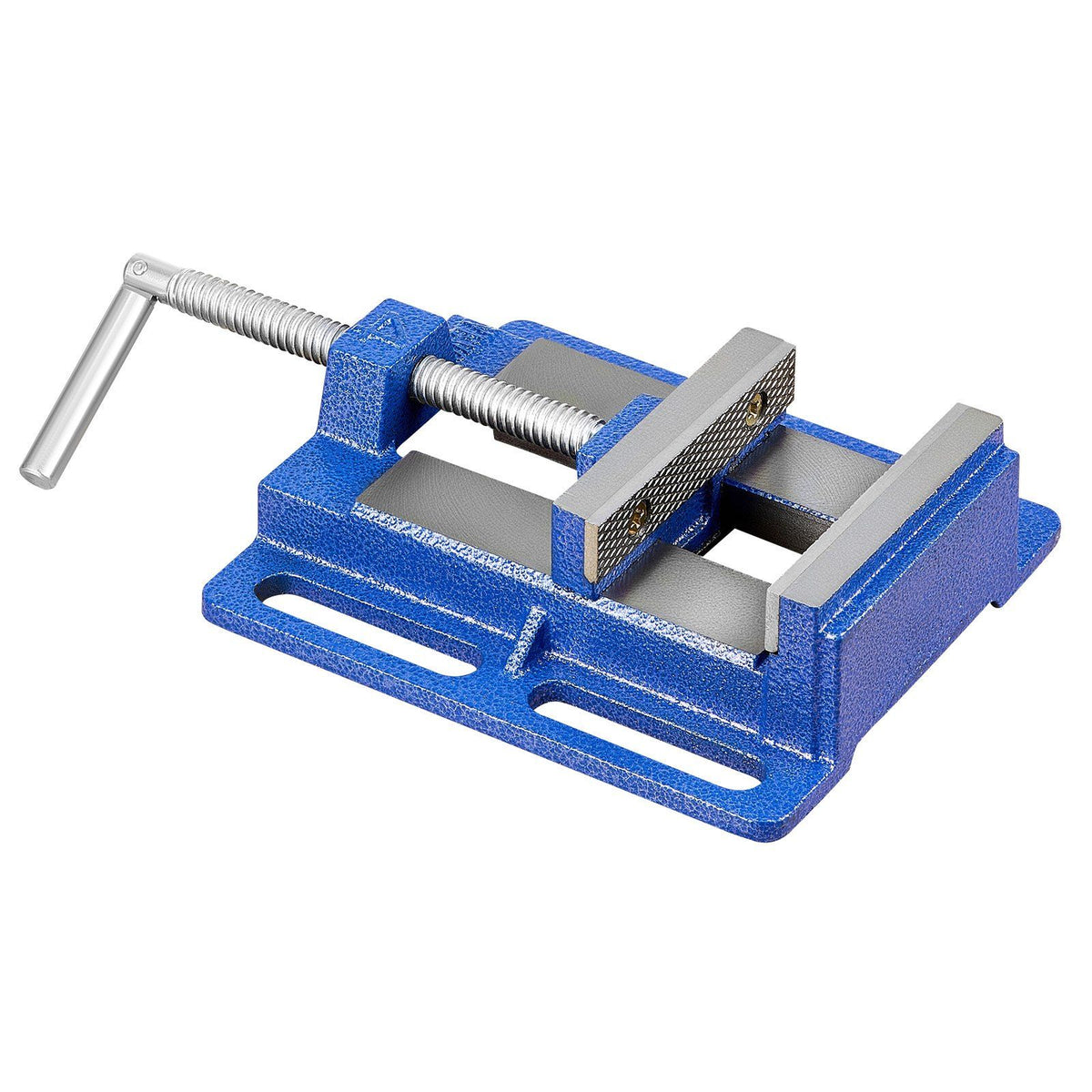Drill Press Vise, 4 Inch Jaw Width, Portable Bench Vise, Slotted Base for Easy Installation, Durable Cast Iron Construction, Workbench Vice, for Woodworking, Metalworking, Drilling, and Cutting