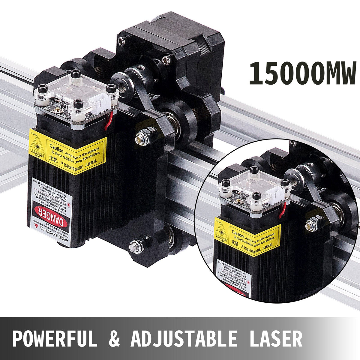 VEVOR CNC 3040 15000MW CNC Machine 395(X) x 285(Y)Mm Effective Working Area 3040 CNC Router Machine GRBL Control CNC Laser Engraver Machine with 2 Axis Milling Router