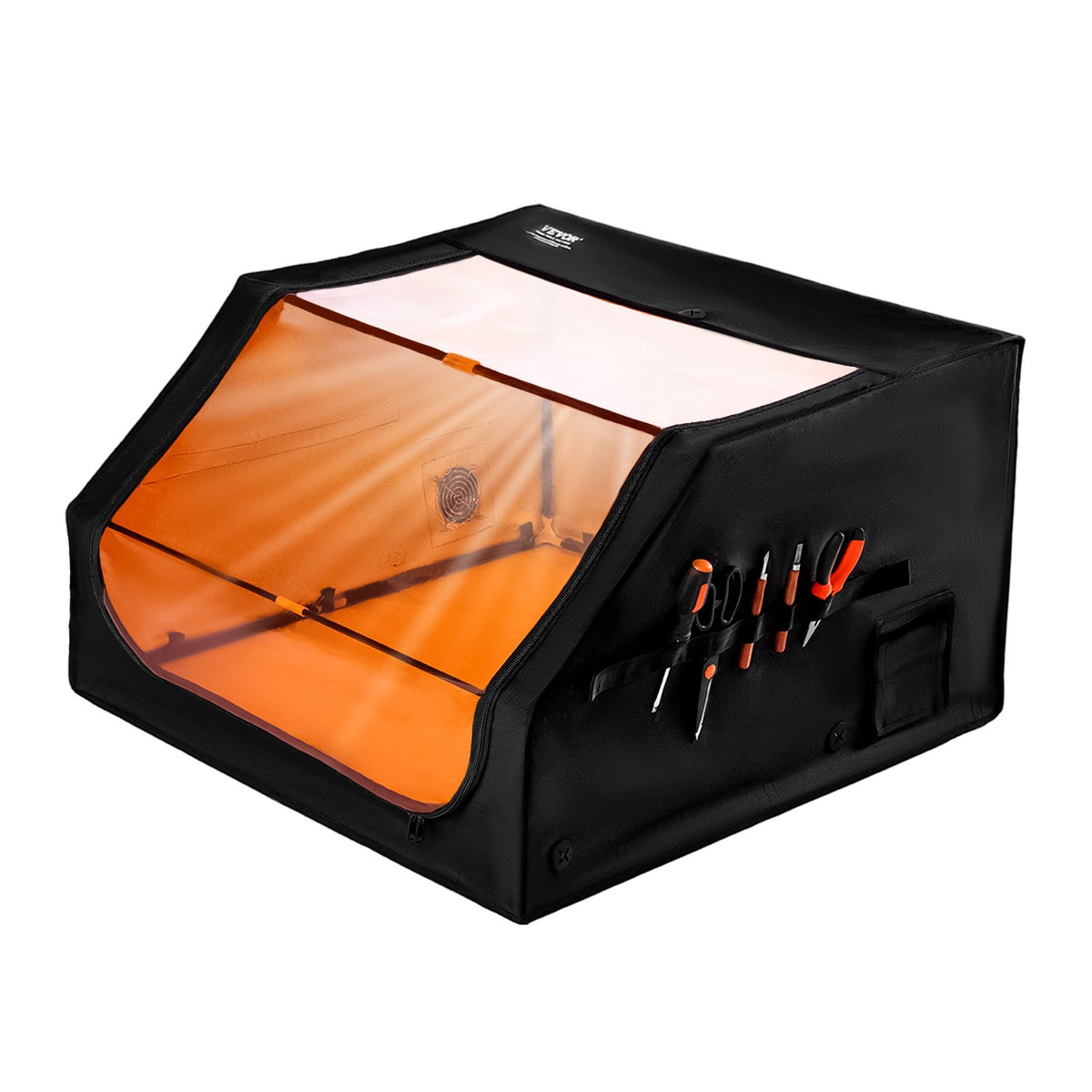 VEVOR Laser Engraver Enclosure, 800 x 800 x 500 mm, Flame Retardant and Fireproof Protective Cover, with Exhaust Fan and Pipe, Insulates Smoke, Noise and Eye Protection, Fits for Most Laser Engraver