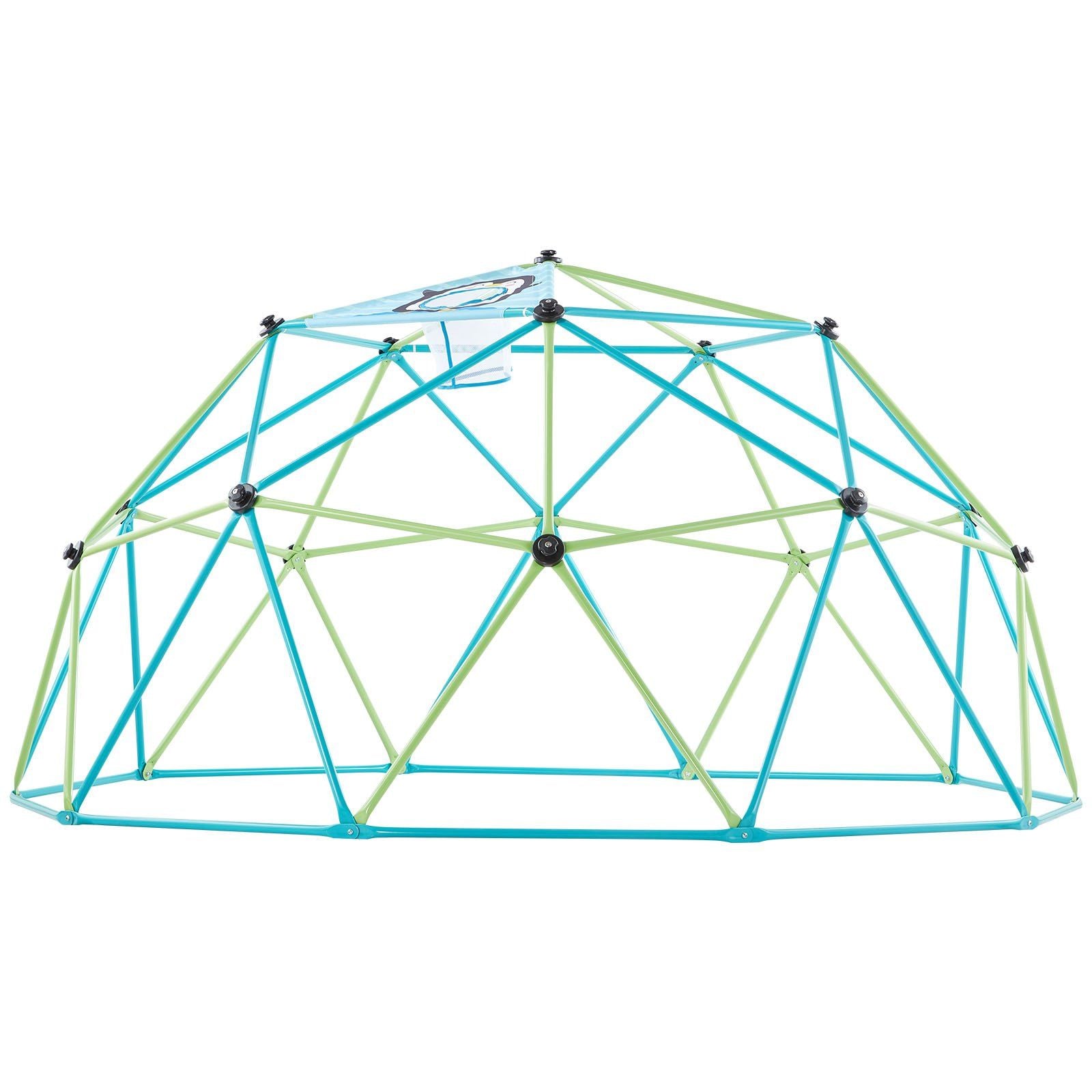 Climbing Dome, 305cm Geometric Dome Climber for Kids, 453kg Loading Jungle Gym Playground with Octopus Net & 2 Basketballs, Easy-Assembly Outdoor Backyard Climbing Toys - Gift for Boys Girls