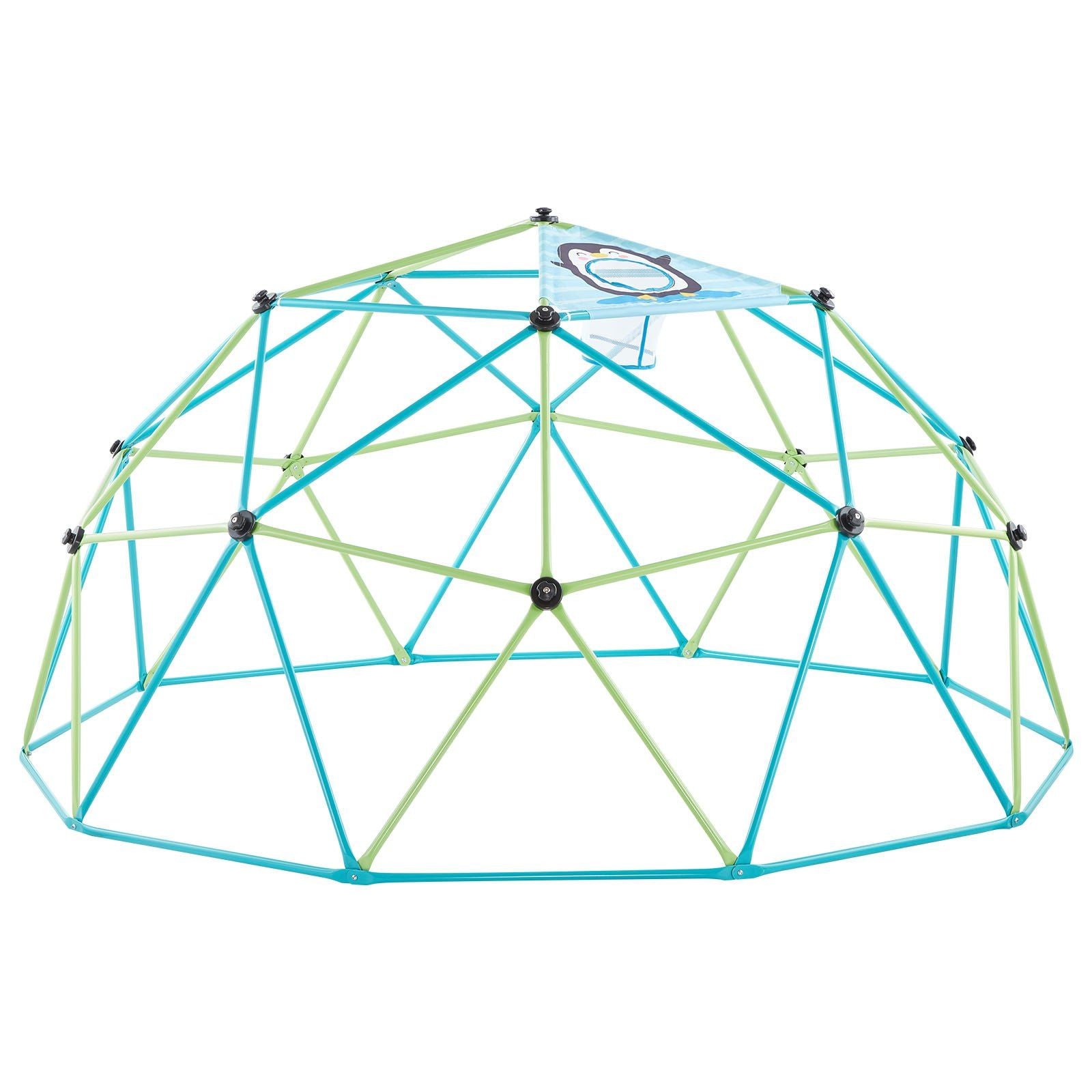Climbing Dome, 305cm Geometric Dome Climber for Kids, 453kg Loading Jungle Gym Playground with Octopus Net & 2 Basketballs, Easy-Assembly Outdoor Backyard Climbing Toys - Gift for Boys Girls