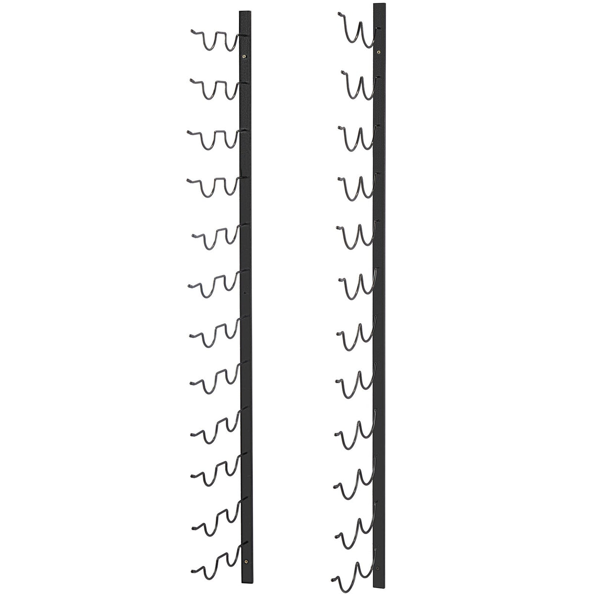 VEVOR Wall Mounted Wine Rack, 12x2 Bottles Wine Holder Towel Rack, Black Steel Vertical Wine Rack, Modern Decorative Wall Mounted Wine Bottle Holder, Forward Design Simple Storage Wall Rack 48x11x1 In