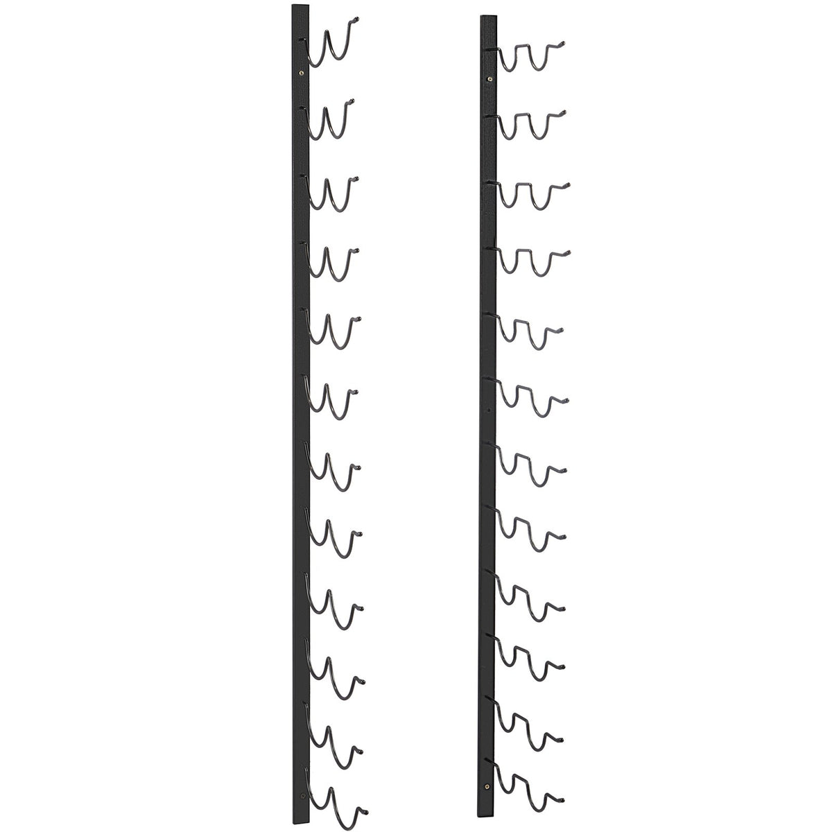 VEVOR Wall Mounted Wine Rack, 12x2 Bottles Wine Holder Towel Rack, Black Steel Vertical Wine Rack, Modern Decorative Wall Mounted Wine Bottle Holder, Forward Design Simple Storage Wall Rack 48x11x1 In