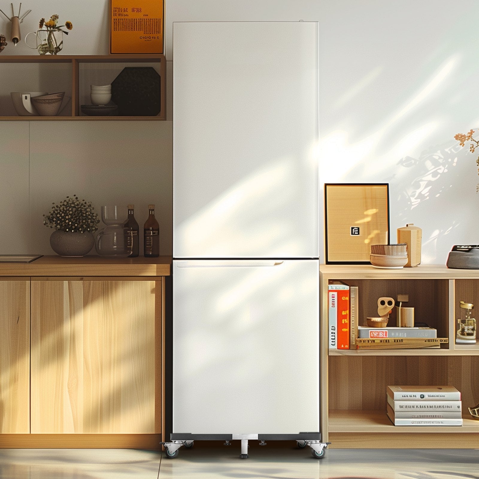 VEVOR Fridge Stand Mobile Base, 1200 lbs Load Capacity, Washing Machine Stand with 8 Locking Twin Wheels and 4 Brakes, 23-36.6 Inches Adjustable Furniture Dolly for Washer, Refrigerator and Dryer