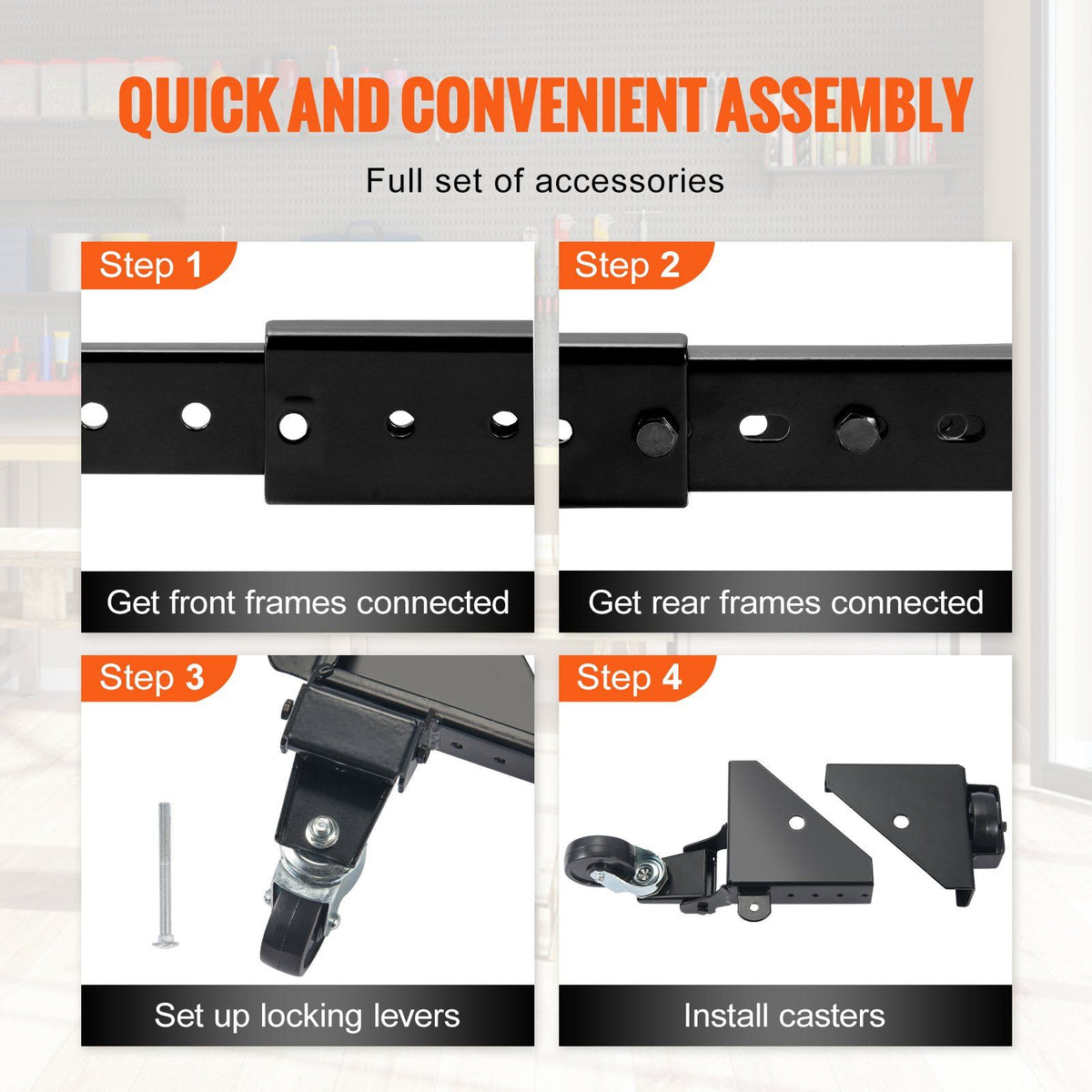 Mobile Base, 226.8 kg Capacity, Adjustable from 304 x 304 mm to 914 x 914 mm, Heavy Duty Universal Mobile Base Stand with Swivel Wheels, for Woodworking Equipment, Bandsaw, Power Tools, Machines