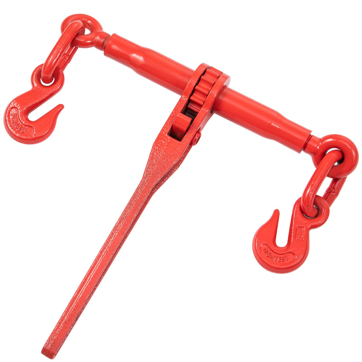 VEVOR Chain Load Binder, 8 mm Tie Down Kit with 3 Ton Working Load Capacity and Two Grab Hooks, Includes (4) Ratchet Binders - (4) 6.4 m Grade 80 Chains, Transport Load Package for Hauling, Towing