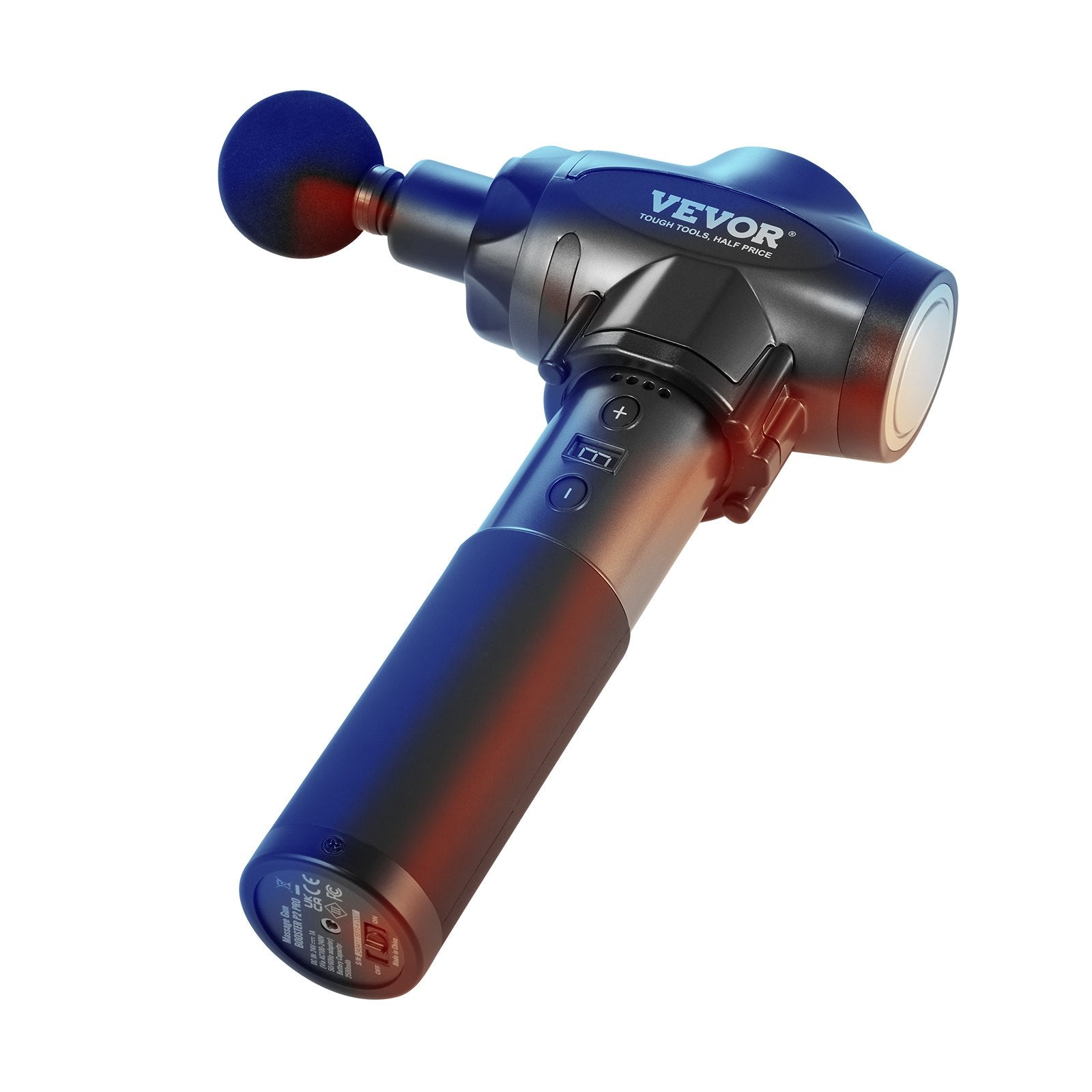 VEVOR Massage Gun Deep Tissue, Percussion Muscle Massager for Athletes - with 9 Speed Levels & 6 Massage Heads, 24V 2500mAh Batteries, Handheld Electric Massage Gun for Pain Relief, Muscle Relaxation