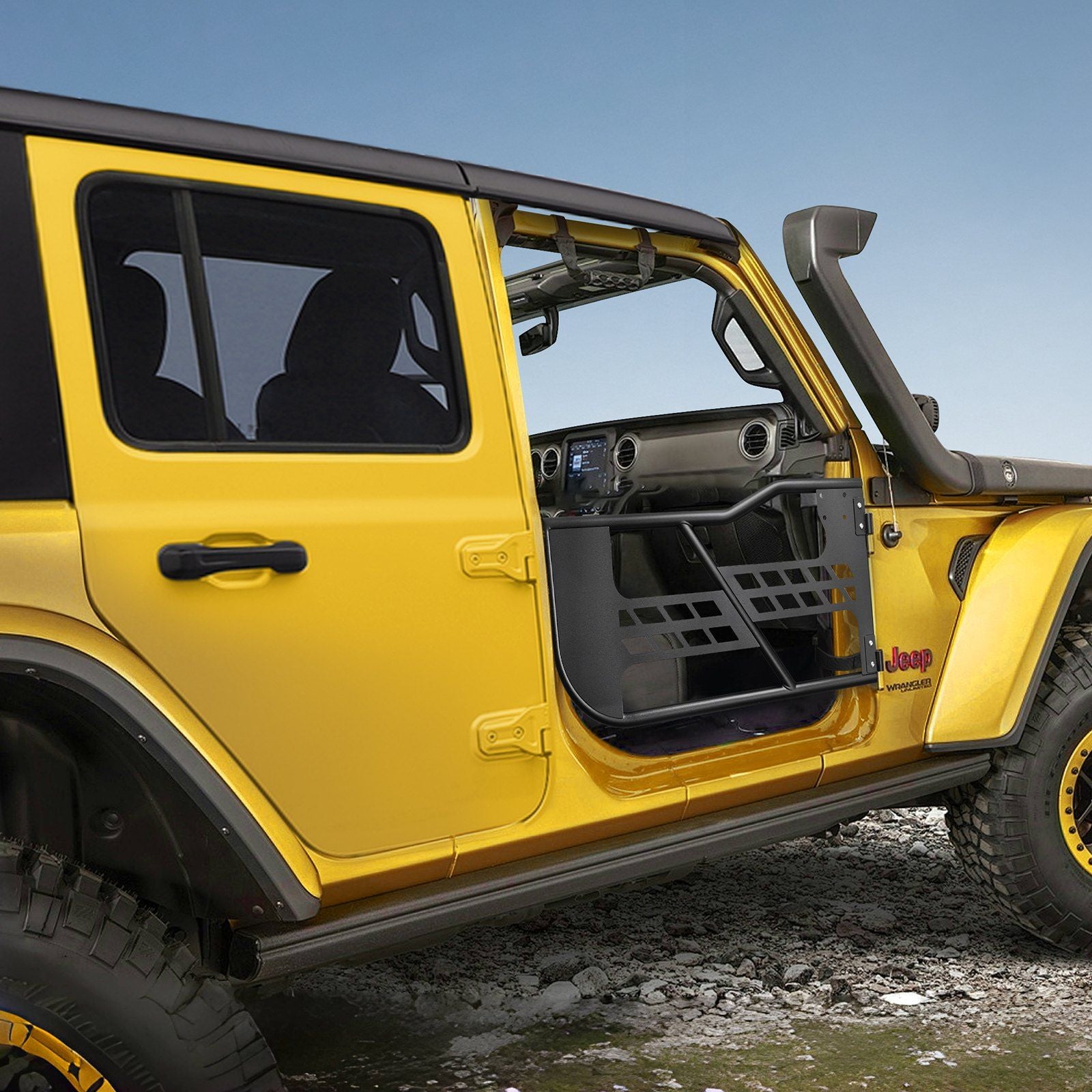 Jeep Tube Doors, 2-Door, Hunting Style Jeep Tubular Door with Heavy-Duty Hinges & OE Latch, Jeep Doors with Rubber Pads & Toughened Steel Tube, Fit for 2007-2018 Jeep Wrangler JK