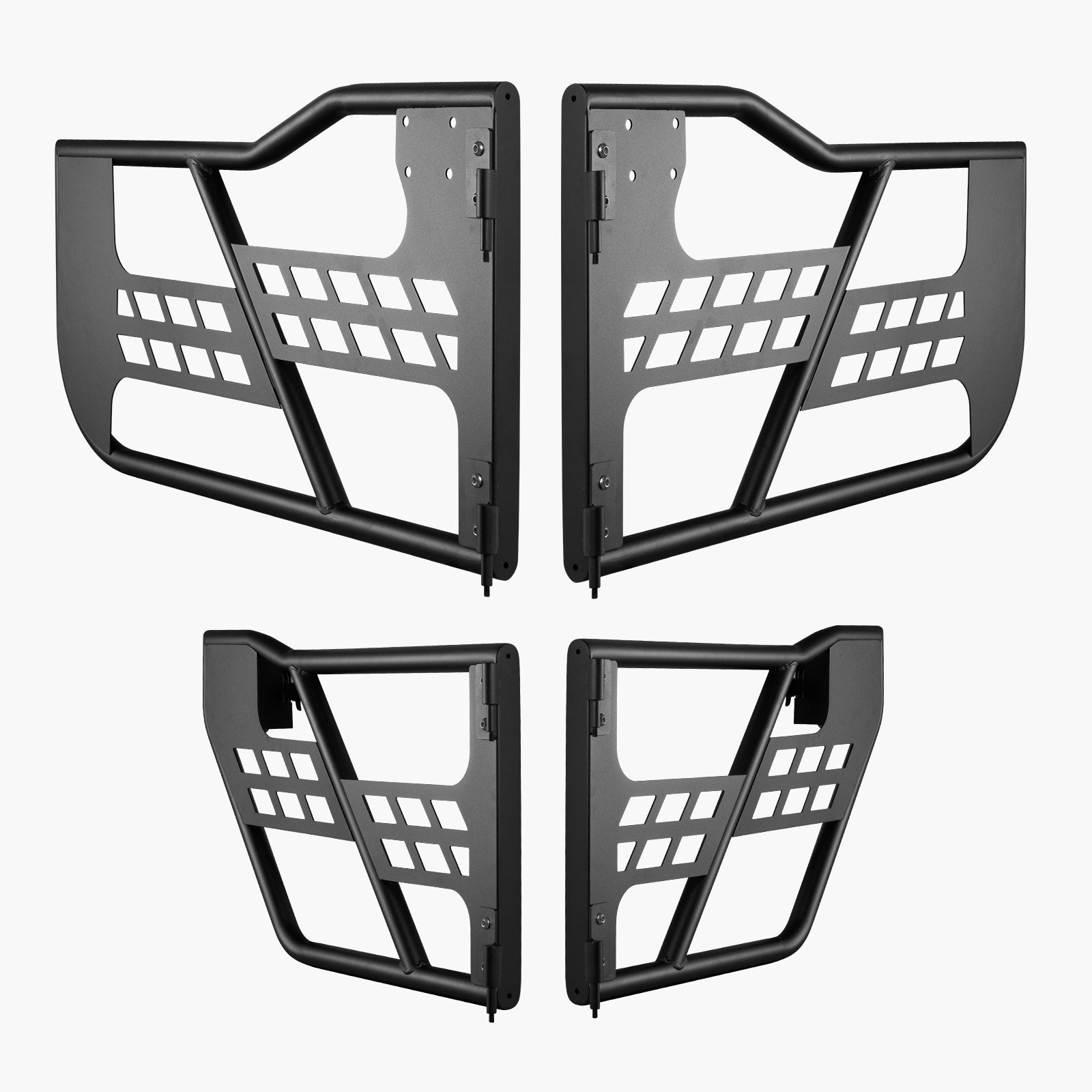 VEVOR Jeep Tube Doors, 4-Door, Hunting Style Jeep Tubular Door with Heavy-Duty Hinges & OE Latch, Jeep Doors with Rubber Pads & Toughened Steel Tube, Fit for 2007-2018 Jeep Wrangler JK