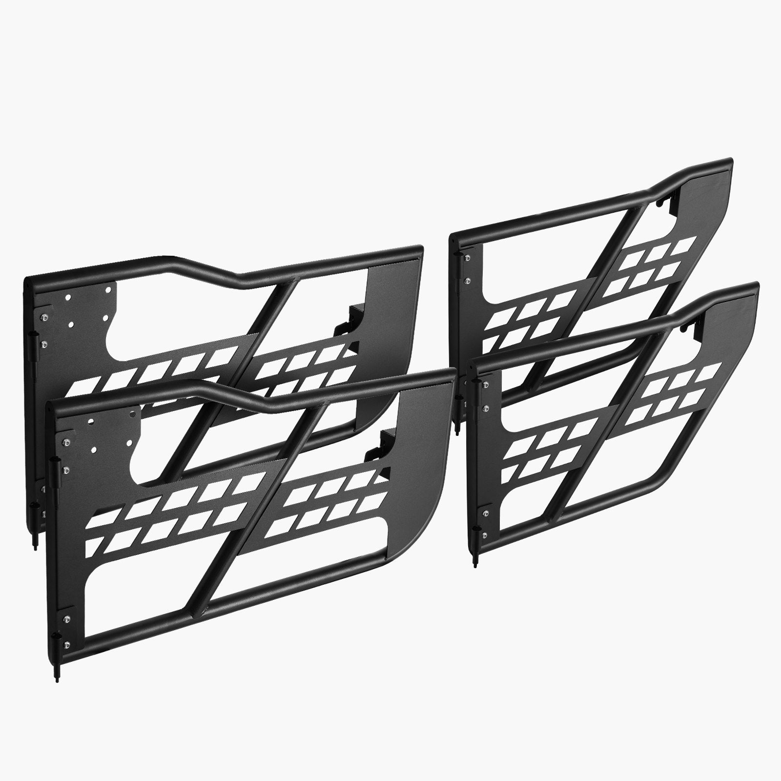 VEVOR Jeep Tube Doors, 4-Door, Hunting Style Jeep Tubular Door with Heavy-Duty Hinges & OE Latch, Jeep Doors with Rubber Pads & Toughened Steel Tube, Fit for 2007-2018 Jeep Wrangler JK