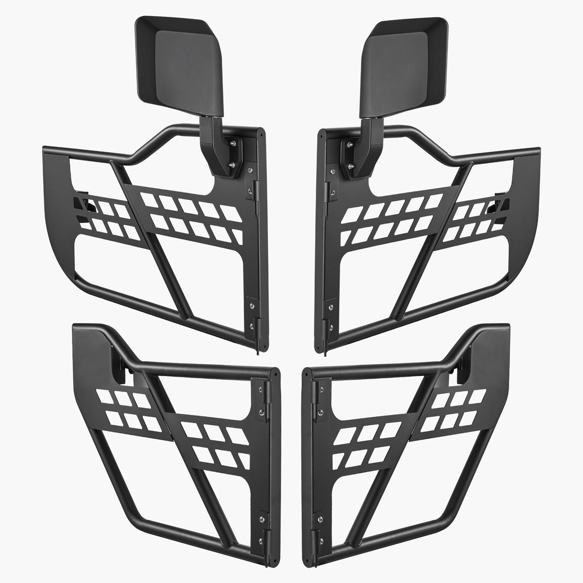 Jeep Tube Doors, 4-Door, Hunting Style Jeep Tubular Door with DOT Certified Rear View Mirrors, Jeep Doors with Rear Mirrors for 2018-2024 Jeep Wrangler JL &amp; 2020-2024 Jeep Gladiator JT