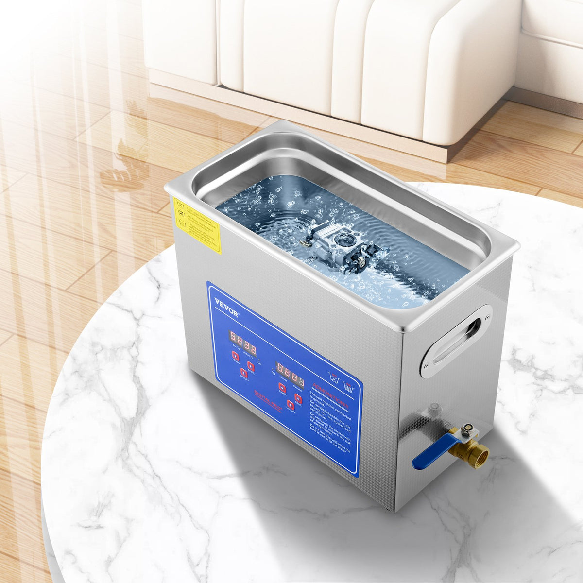 Vevor Brand New 6 Liter Stainless Steel Digital Ultrasonic Cleaner w/ Bracket & Drainage System