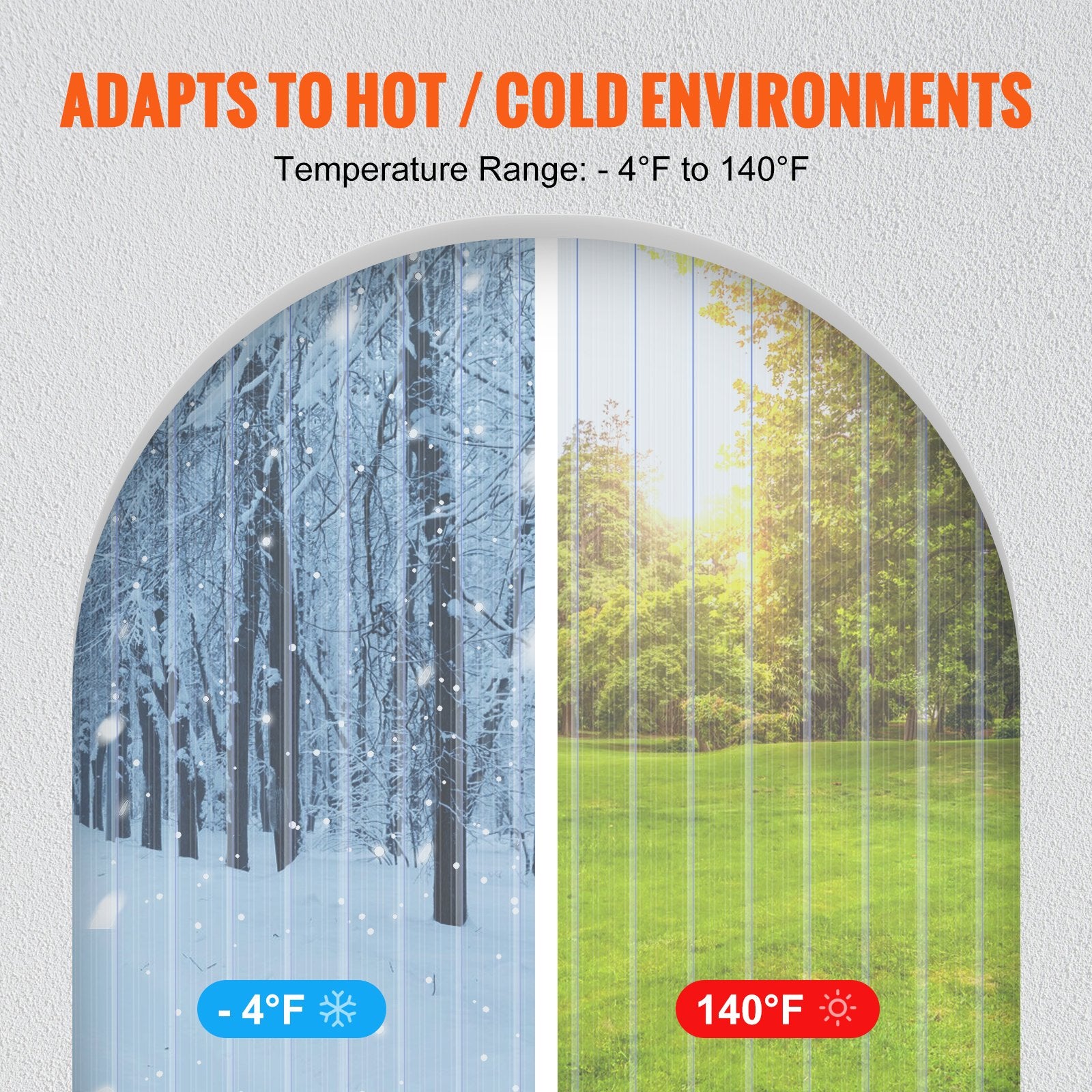 VEVOR Strip Curtain, 164' Length x 8" Width x 0.08" Thickness, Clear Ribbed PVC Curtain Strip Door Bulk Roll, Plastic Door Strips for Doorways of Supermarket, Garage, Warehouse, Barn, Pet Animal House