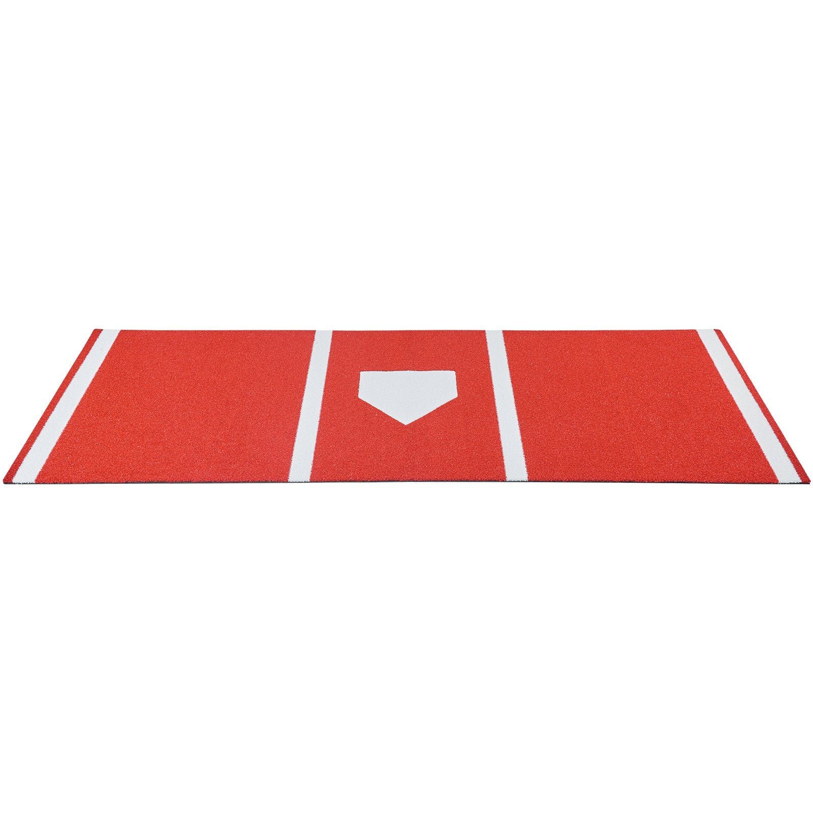Baseball Hitting Mat, 300x116cm Batting Cage Mat, Batters Box Turf Mats, Softball Batting Practice Equipment with Home Plate and Anti Fade Turf, Portable Training Aid for Indoor Outdoor, Red