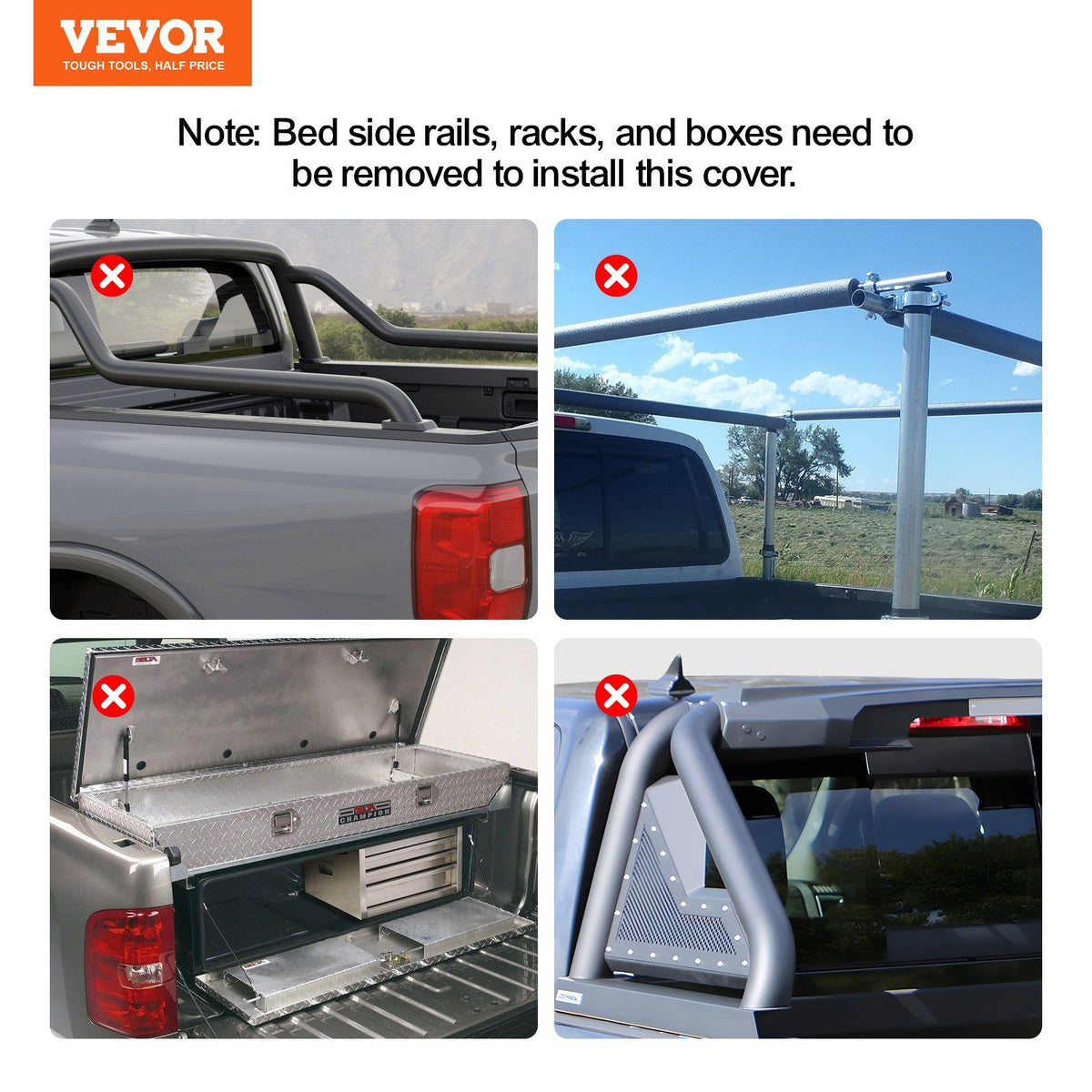 Truck Bed Cover, Roll Up Truck Bed Tonneau Cover, Compatible with 2009-2024 Ford F-150 Styleside Bed, for 1.7m x 1.7m Bed, Soft PVC material, 100% Bed Access Roll Up Tonneau Cover