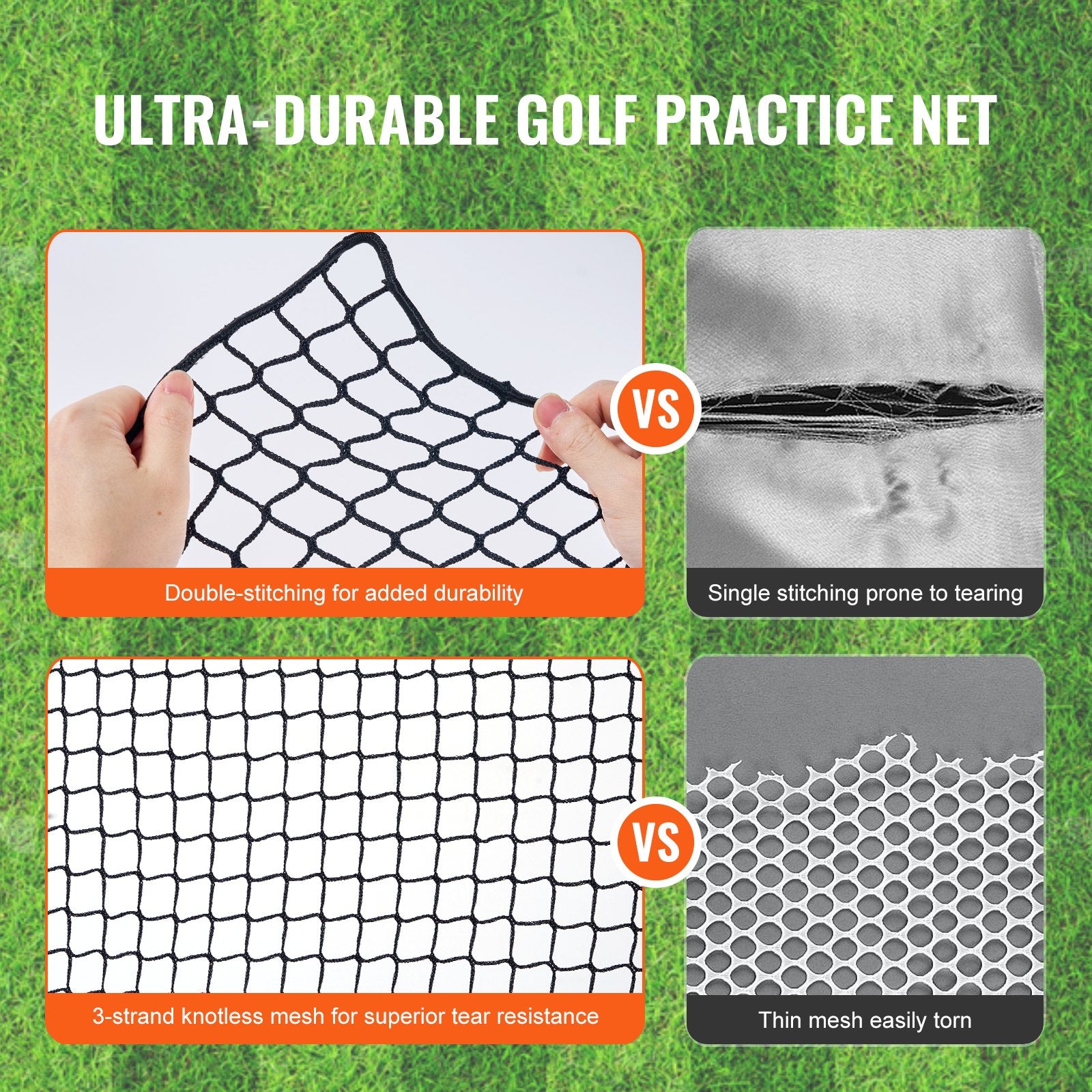 VEVOR 10x10ft Golf Practice Net Indoor Hitting Net for Baseball Hockey Soccer