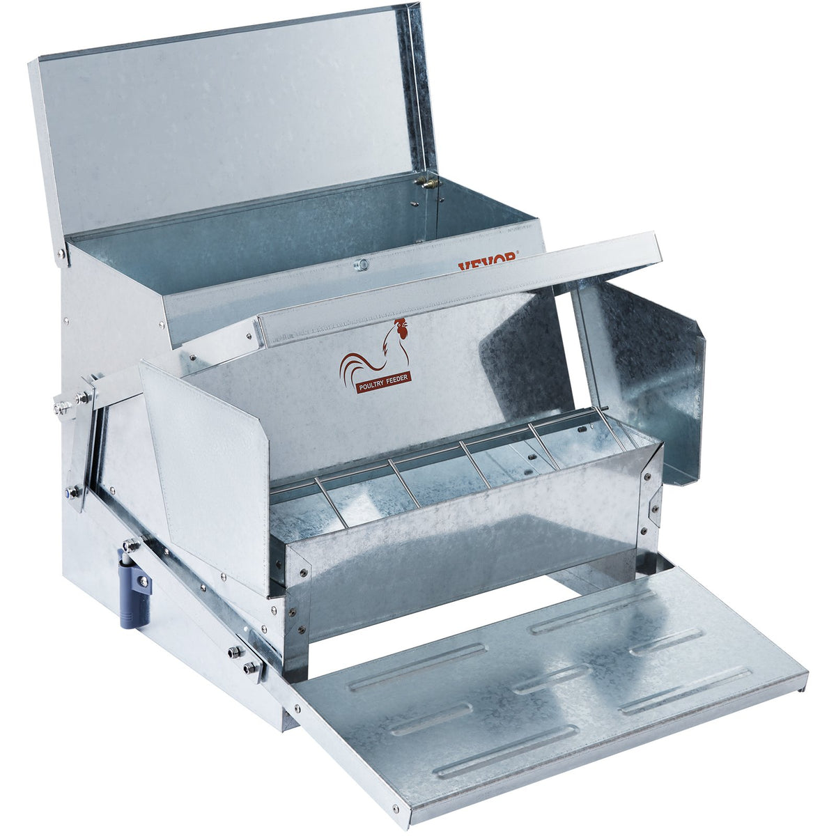 VEVOR Automatic Chicken Feeder Galvanized Steel Poultry Feeder 25 lb 10 Chickens