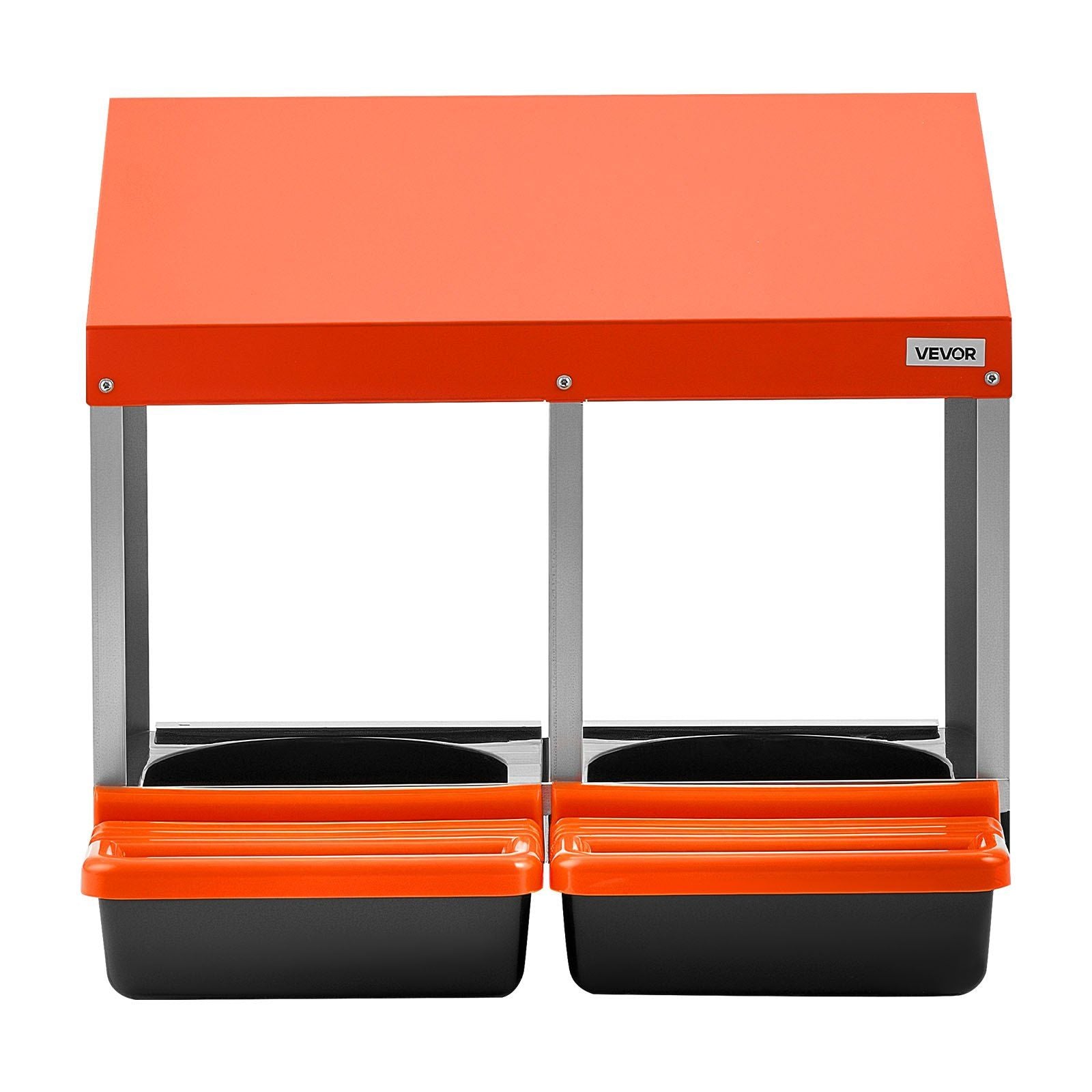 Chicken Nesting Boxes, 2 Compartments, Easy Egg Collection, Wall Mount, Easy to Assemble, Galvanized Steel and High-Strength Plastic, Roll Away Nesting Boxes for Chickens Laying Eggs, Orange