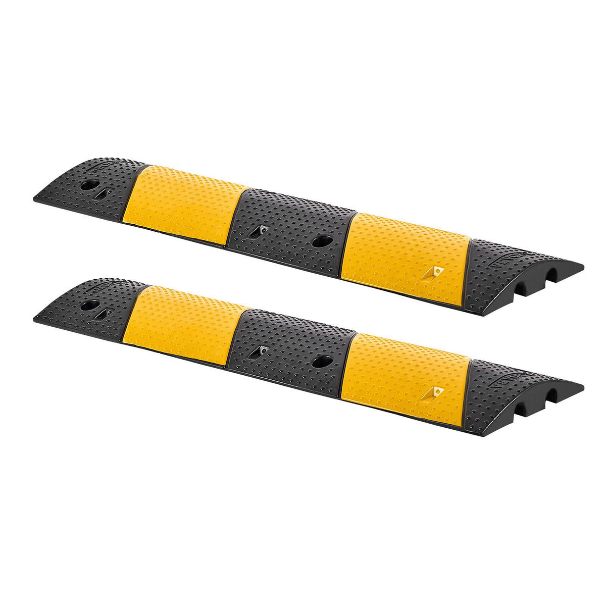 VEVOR 1000MM Rubber Speed Bump, 2 Pack, 2 Channel Heavy Duty Traffic Speed Hump, 9,979 kg/Axle Load Capacity, Cable Protector Ramp with Expansion Screws, for Asphalt Concrete Gravel Driveway and Road