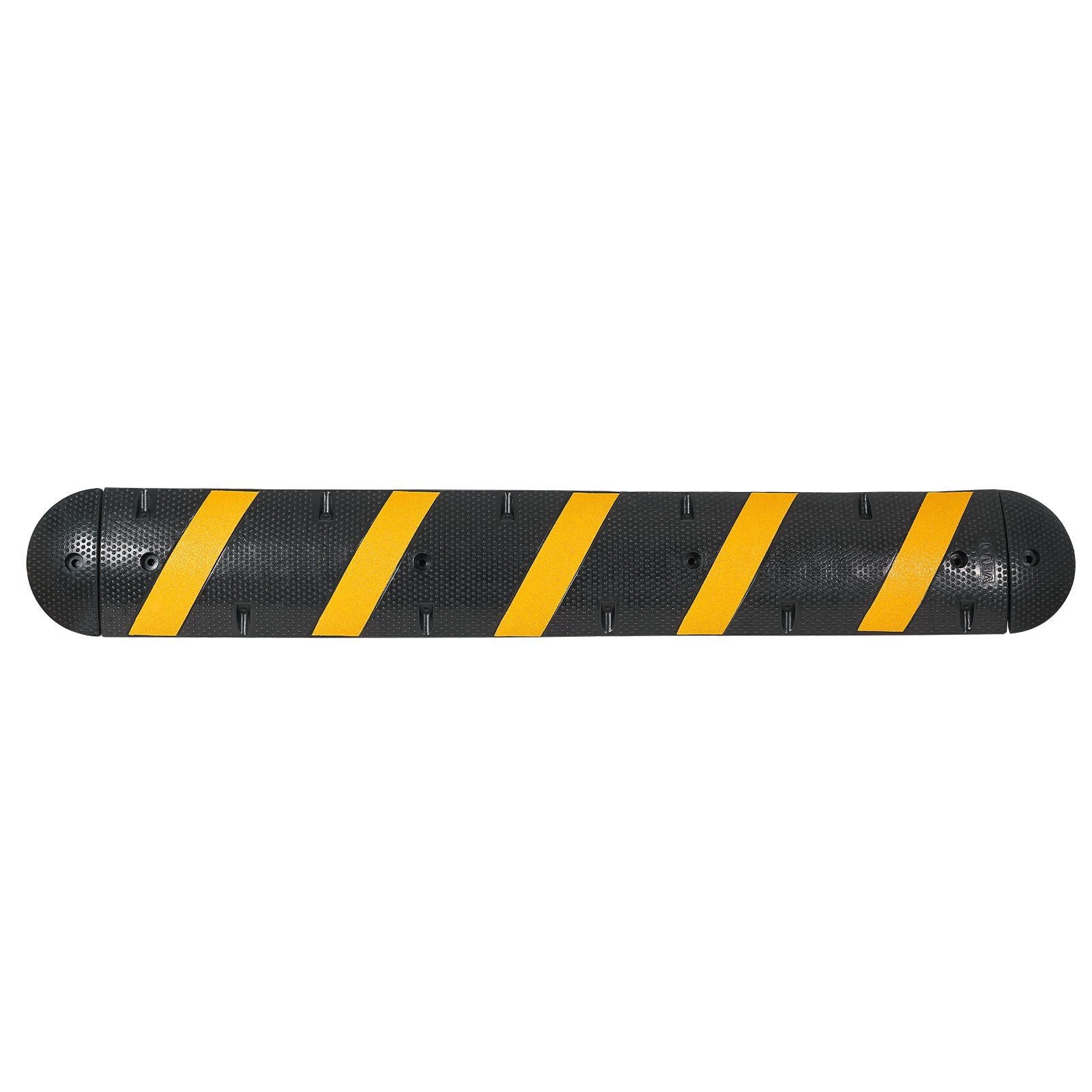 1830MM Rubber Speed Bump, 2 Channel, Heavy Duty Traffic Speed Hump, 9,979 kg/axle Load Capacity, Cable Protector Ramp with Expansion Screws, for Asphalt Concrete Gravel Driveway Road, 1 Pack