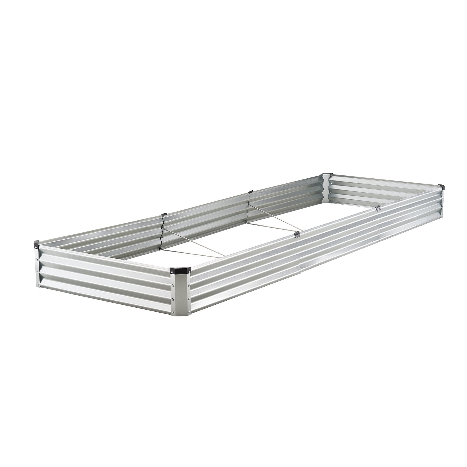 VEVOR Metal Raised Garden Bed, 12 x 4 x 1 ft Outdoor Galvanized Planter Box, with Open Bottom, Large Planter Raised Bed for Gardening Vegetables, Flowers, Herbs, and Succulent Plants, Silver