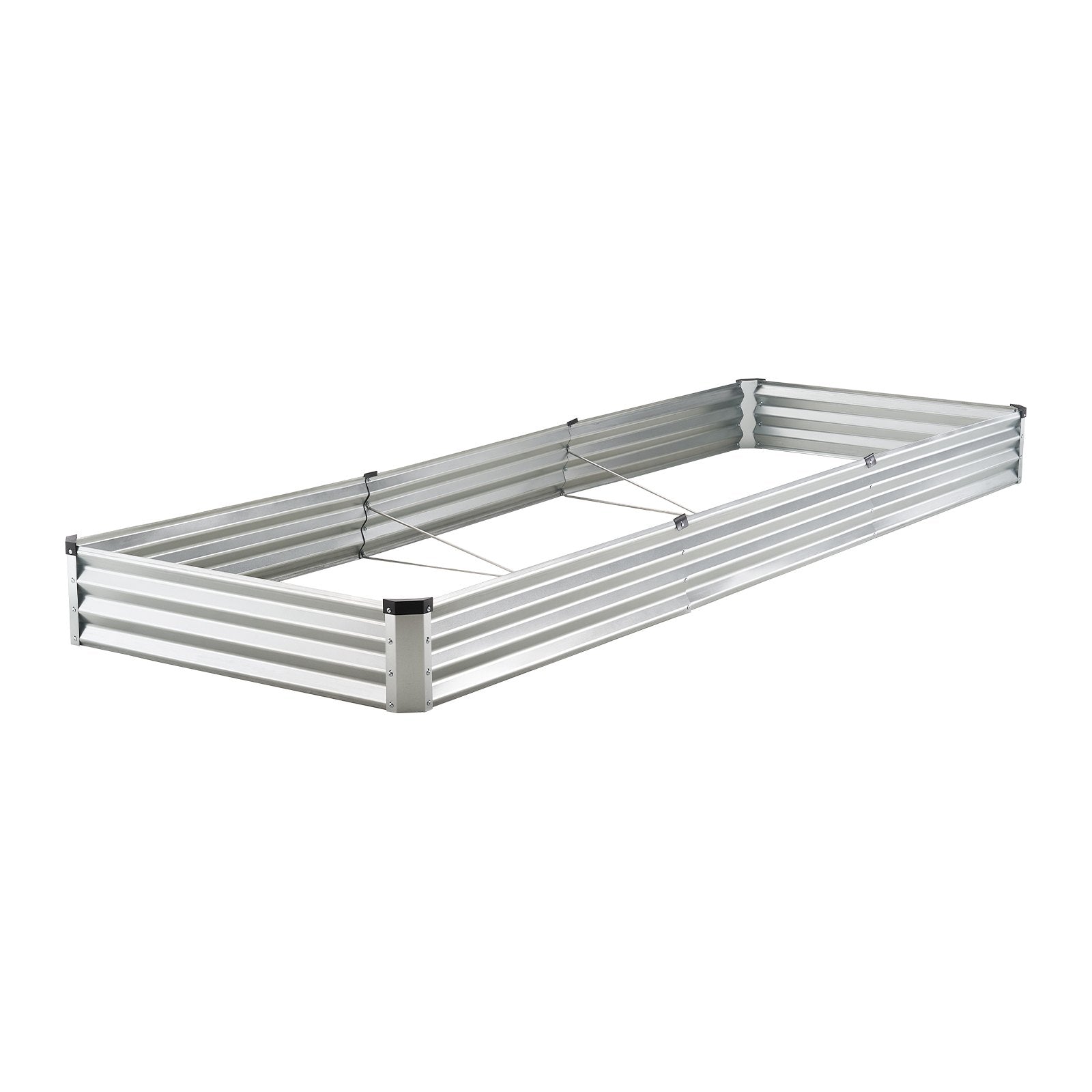 VEVOR Metal Raised Garden Bed, 12 x 4 x 1 ft Outdoor Galvanized Planter Box, with Open Bottom, Large Planter Raised Bed for Gardening Vegetables, Flowers, Herbs, and Succulent Plants, Silver