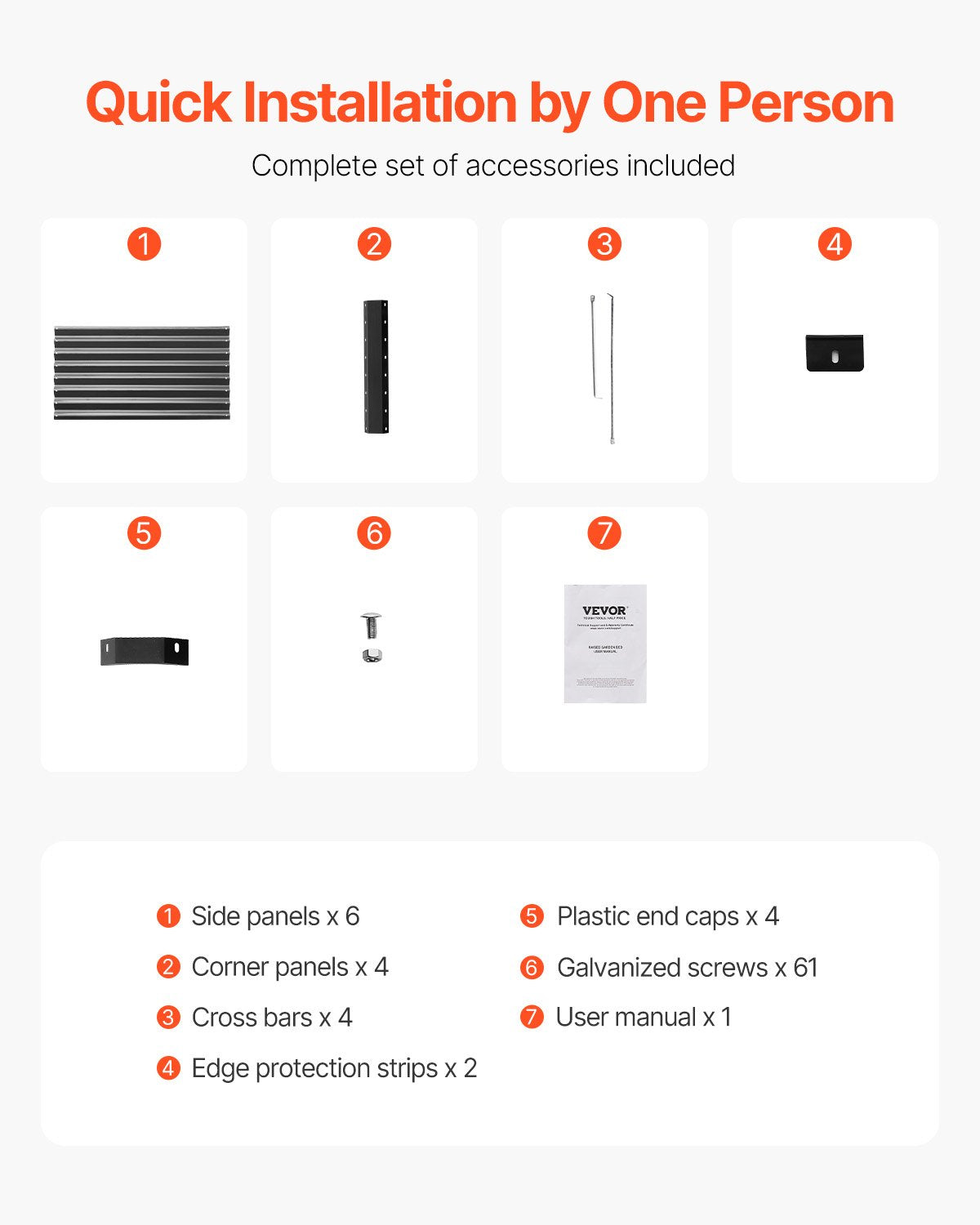 VEVOR Metal Raised Garden Bed, 6 x 3 x 2 ft Outdoor Galvanized Planter Box, with Open Bottom, Large Planter Raised Bed for Gardening Vegetables, Flowers, Herbs, and Succulent Plants, Dark Gray